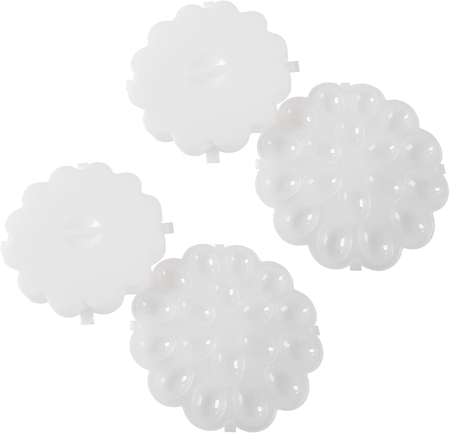 Deviled Egg Tray Snap On Lid  Protects Safe Lid Carrier Plates Clear 4