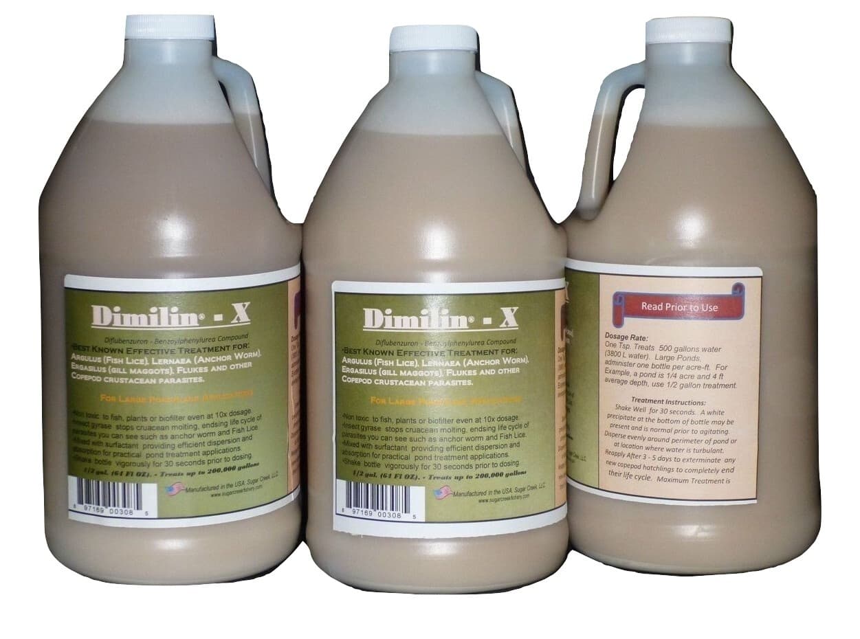 3 Half Gallon Dimilin-X Koi & Fish Treatment: PKF 3