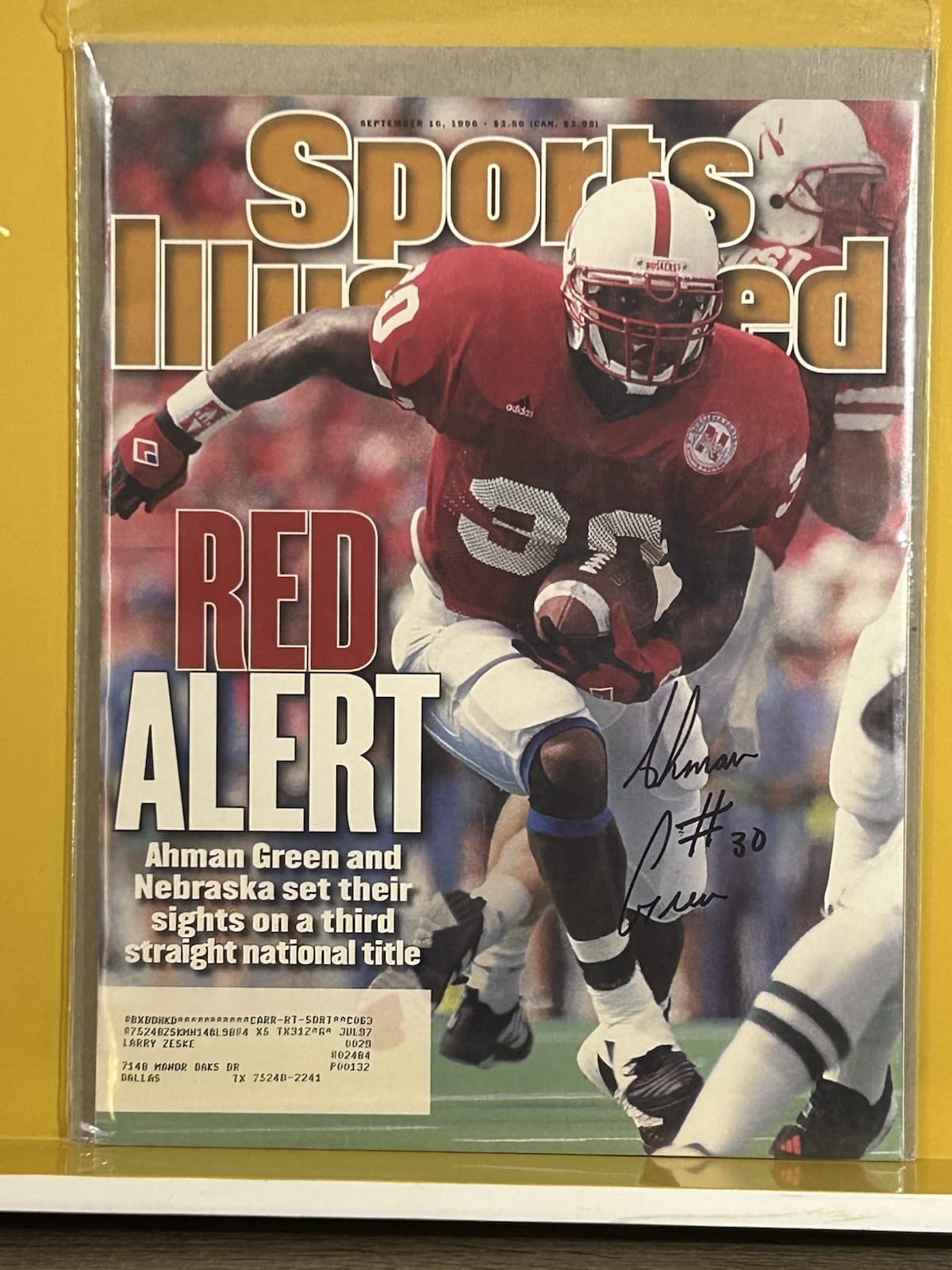 Ahman Green Signed Sports Illustrated Nebraska Packers Autograph NFL NCA 4
