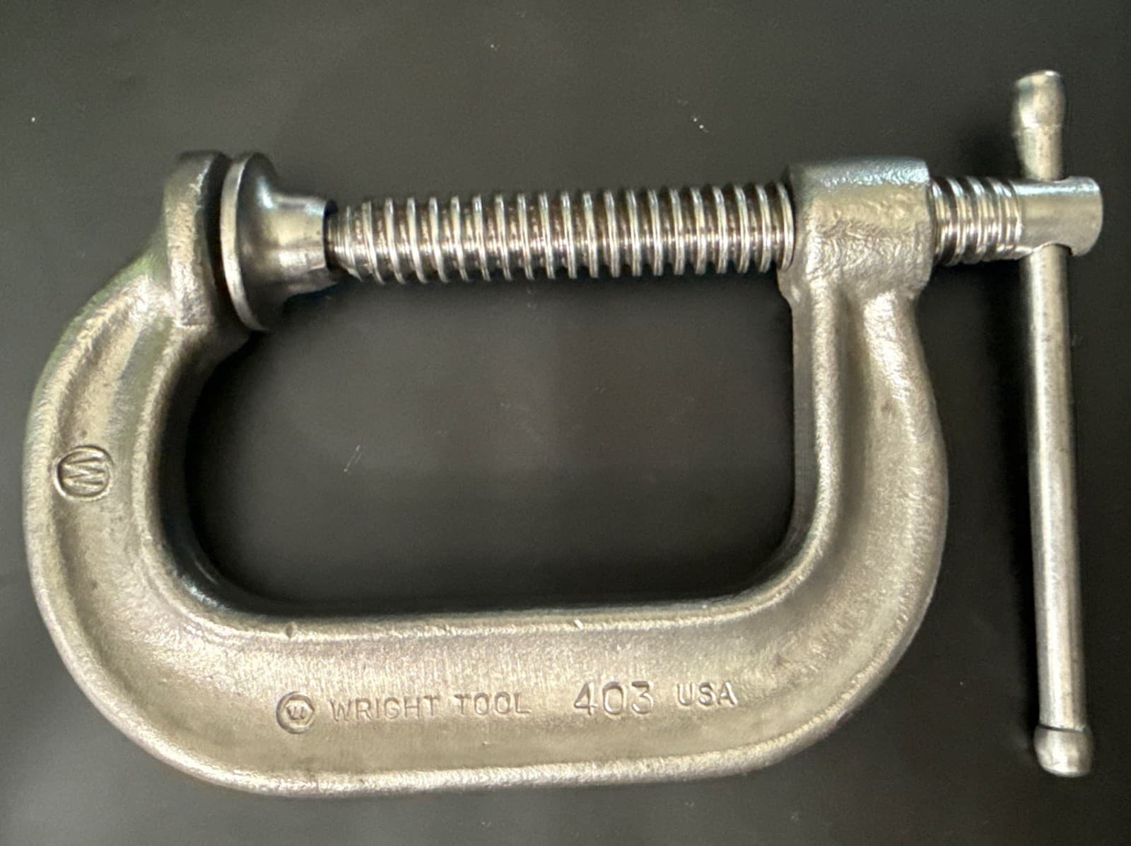 RARE VINTAGE 3” WRIGHT TOOL C-CLAMP 403 HEAVY-DUTY FORGED STEEL MADE IN USA