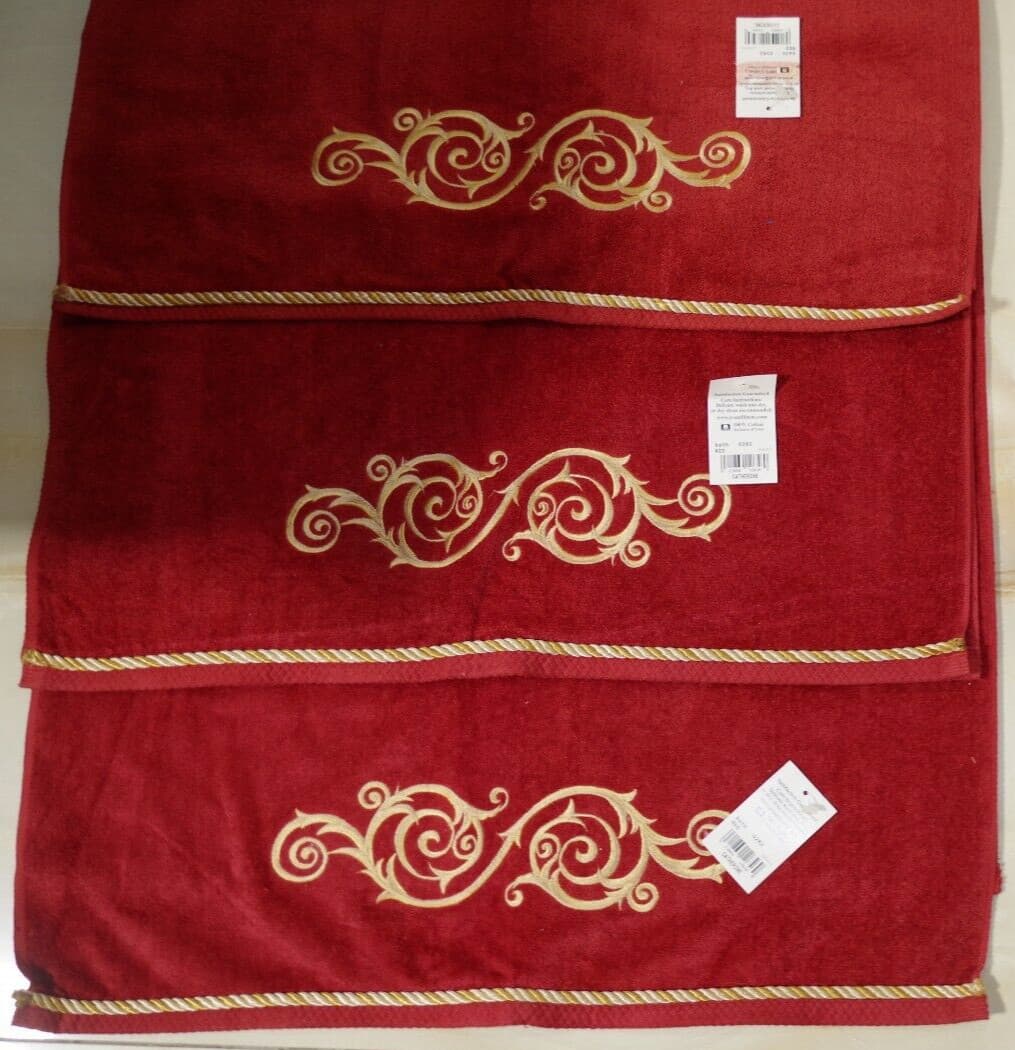 #200 - NWT Avanti Towel Set - 5 PC LOT - Catherine - Gold Embroidery & Rope 4