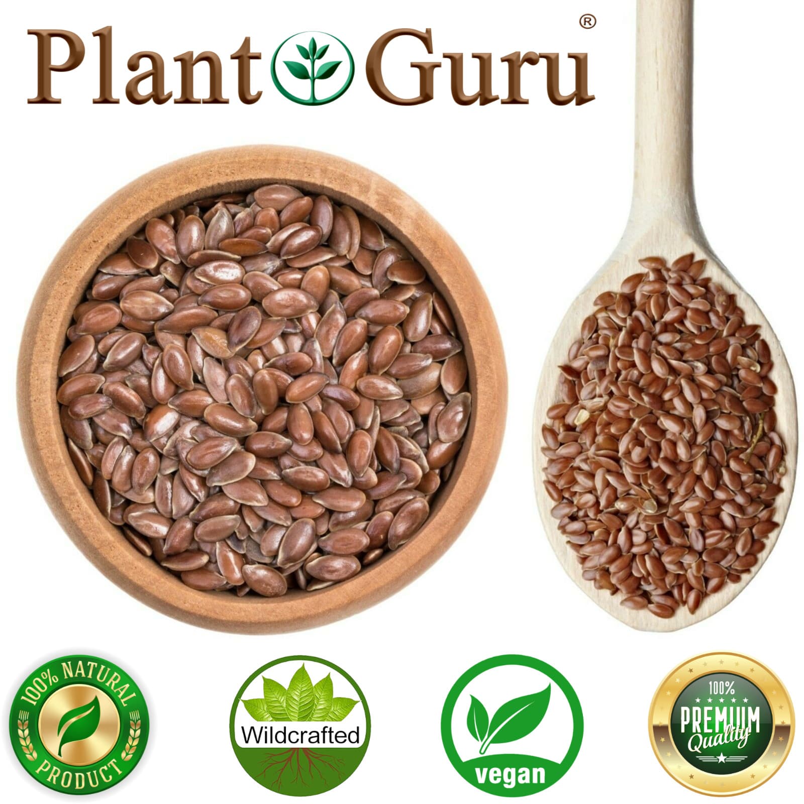Brown Flax Seeds Whole 5 lbs. Bulk Omega-3 NON GMO 100% Pure Linseed Flaxseed 5
