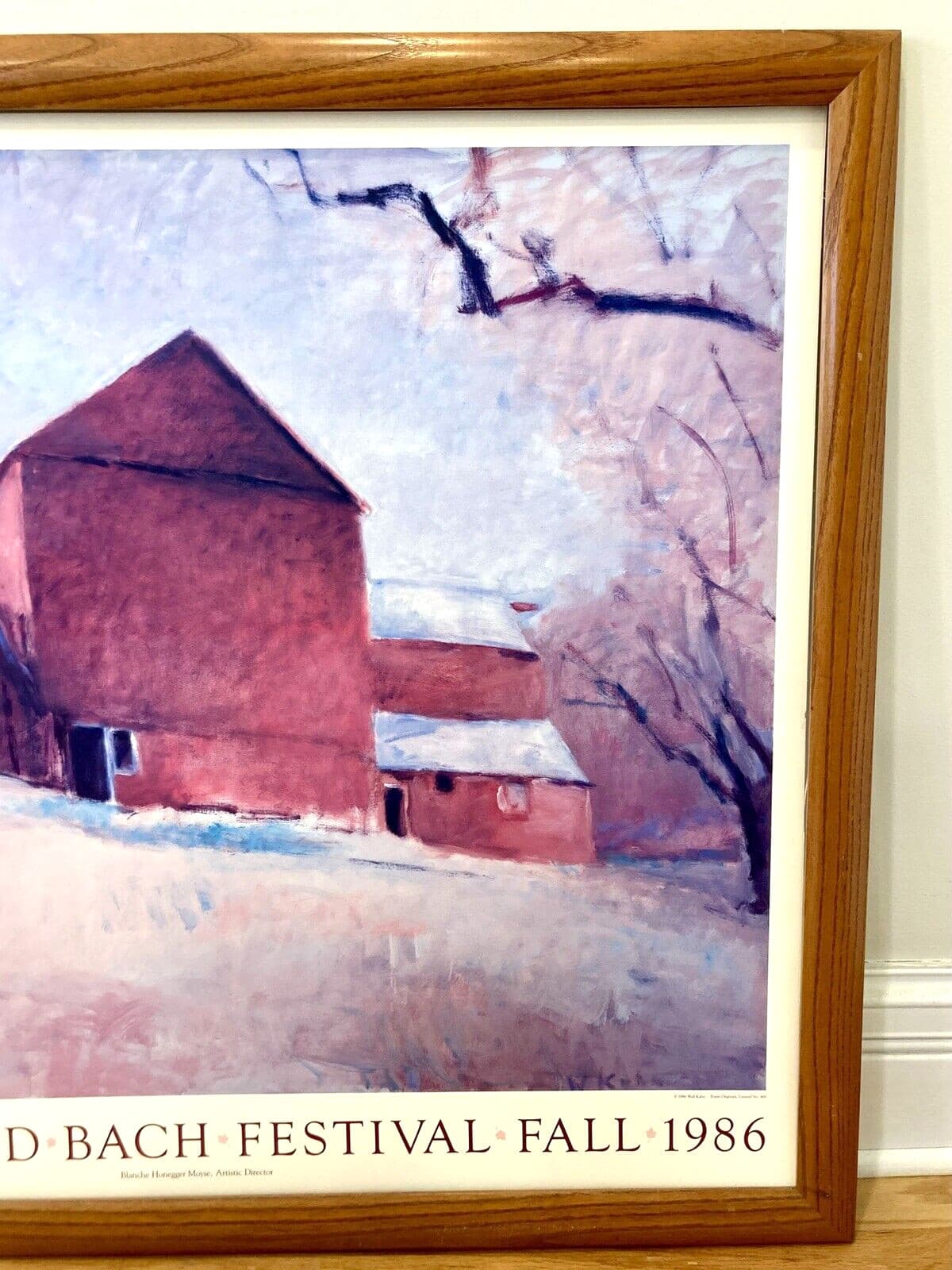 FRAMED New England Bach Festival Fall 1986 Poster Limited # 468 Wolf Kahn 3