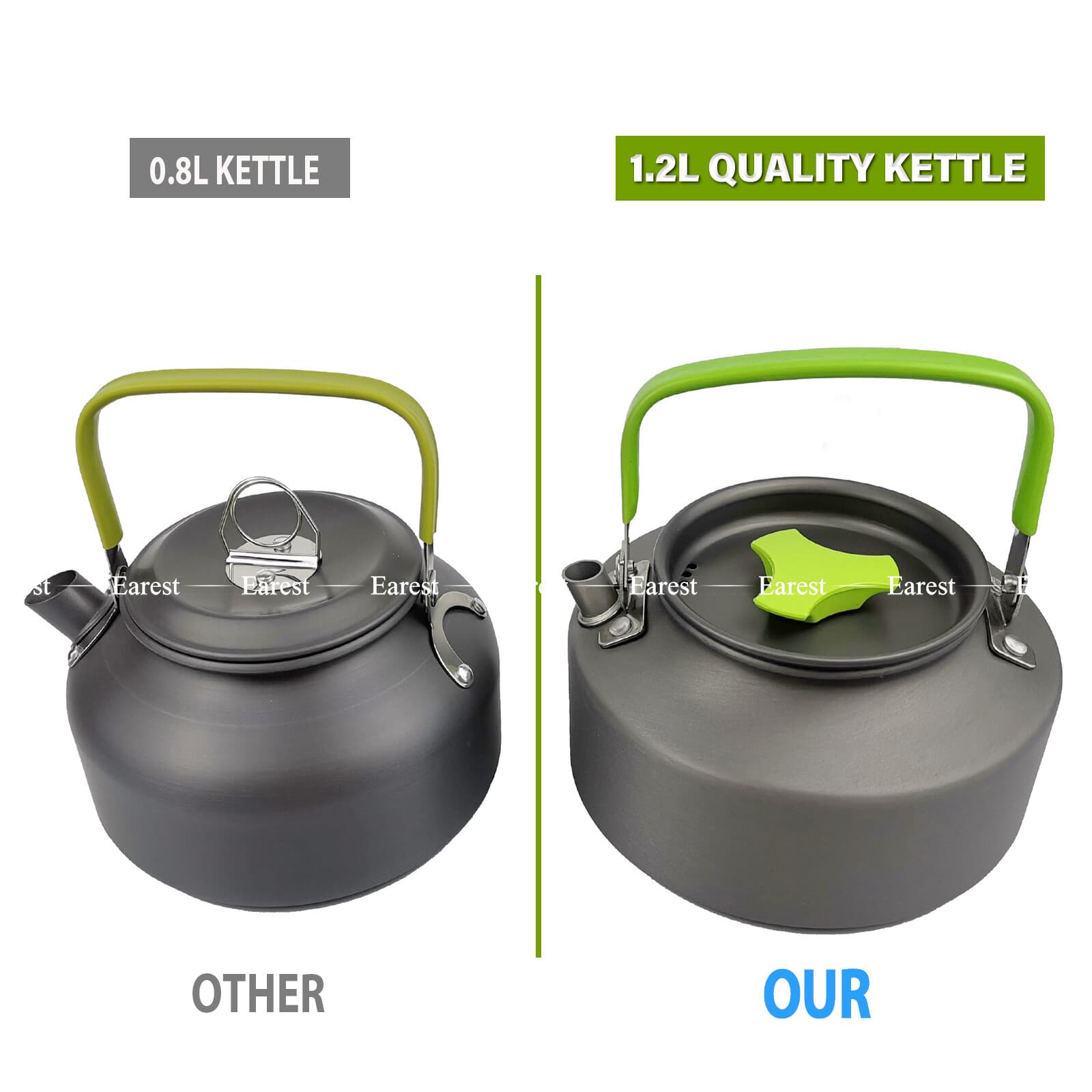 13Pcs Portable Camping Cookware Mess Kit Hiking Kettle Cooking Bowl Pot Pan Set 3