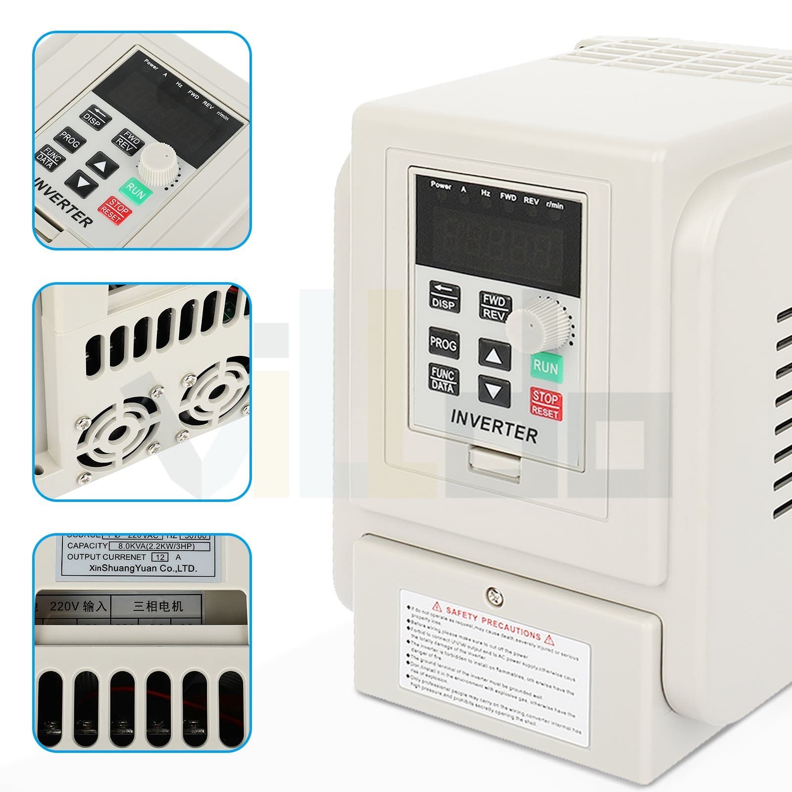 AC 220V 2.2KW 3HP Variable Frequency Drive Single Phase Input to 3 Phase Output 5