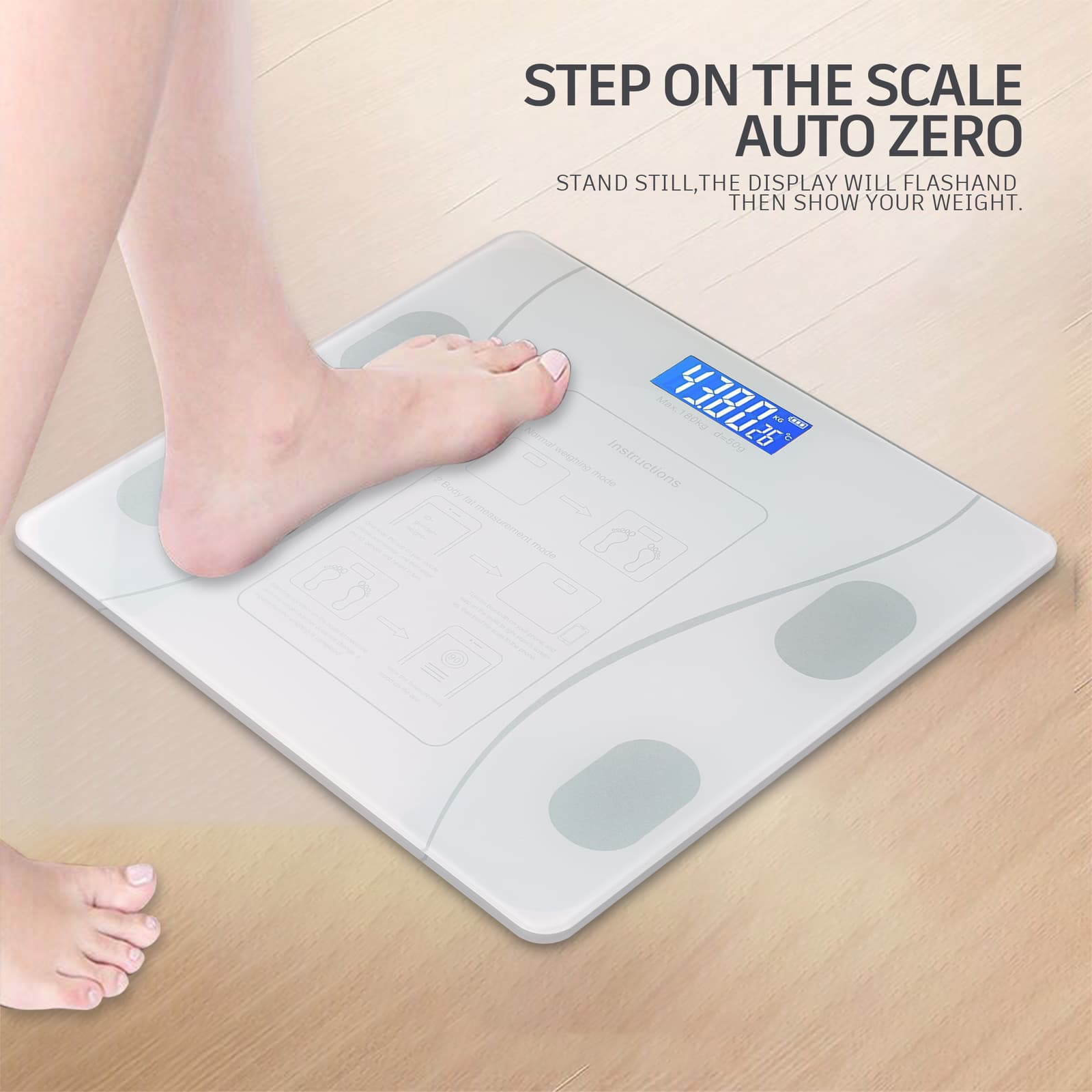 Smart Scale for Body Weight BMI Bluetooth Body Fat Scale Digital Bathroom Scale 3