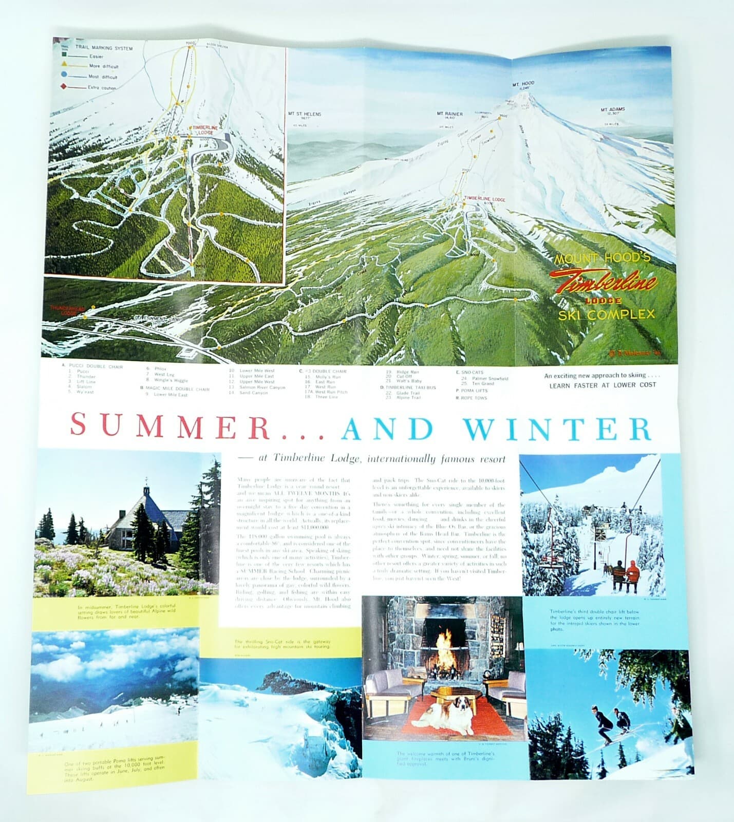 c1950 MOUNT HOOD TIMBERLINE LODGE GOVERNMENT CAMP OREGON Tourist Brochure 2