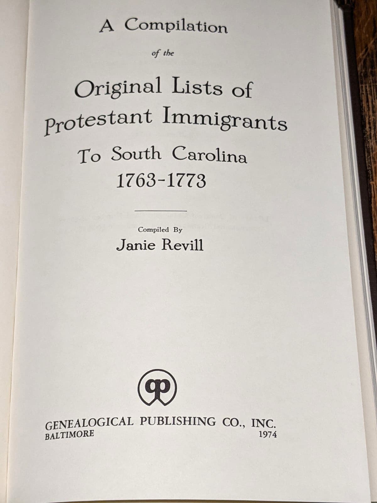 Original Lists Protestant Immigrants To South Carolina 1763-1773 Bounty Act 2