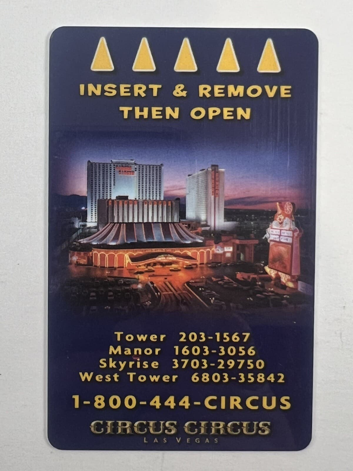 Circus Circus Casino Las Vegas Room Key Card