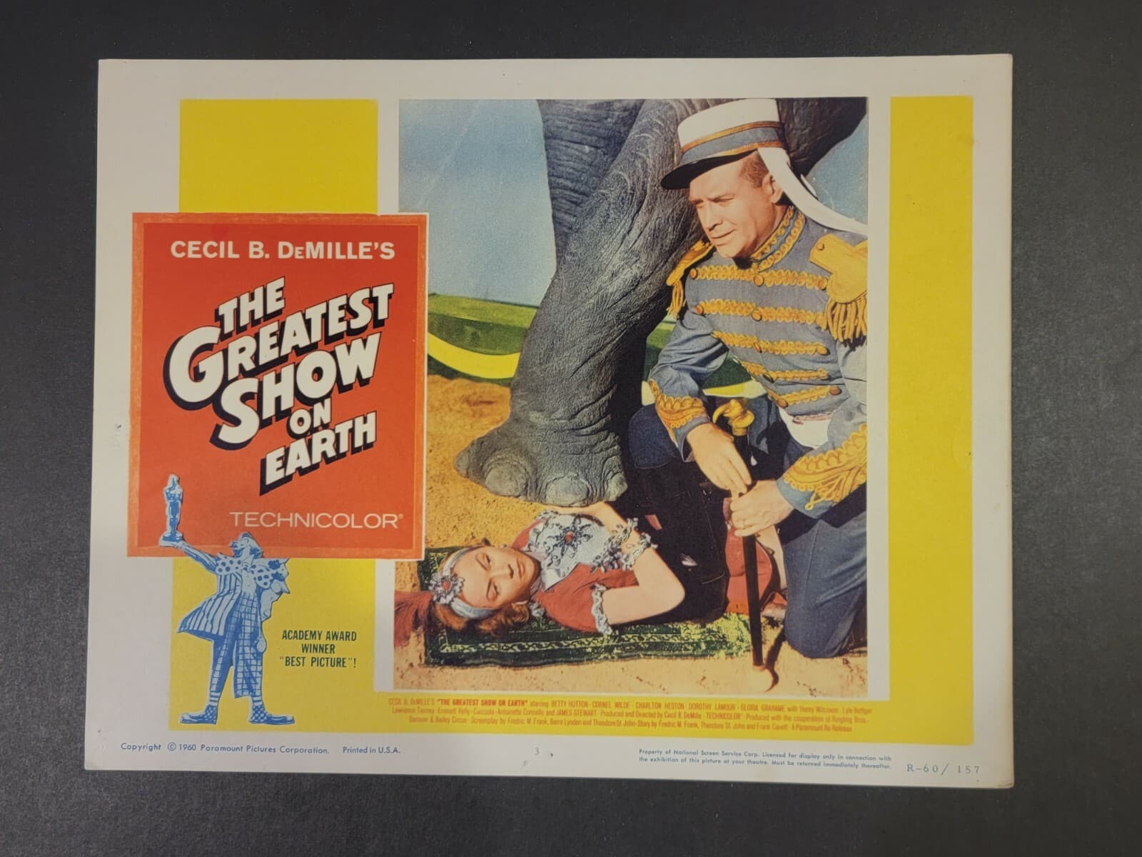 Complete Set 8 Lobby Cards Greatest Show on Earth James Stewart Heston 1960 3
