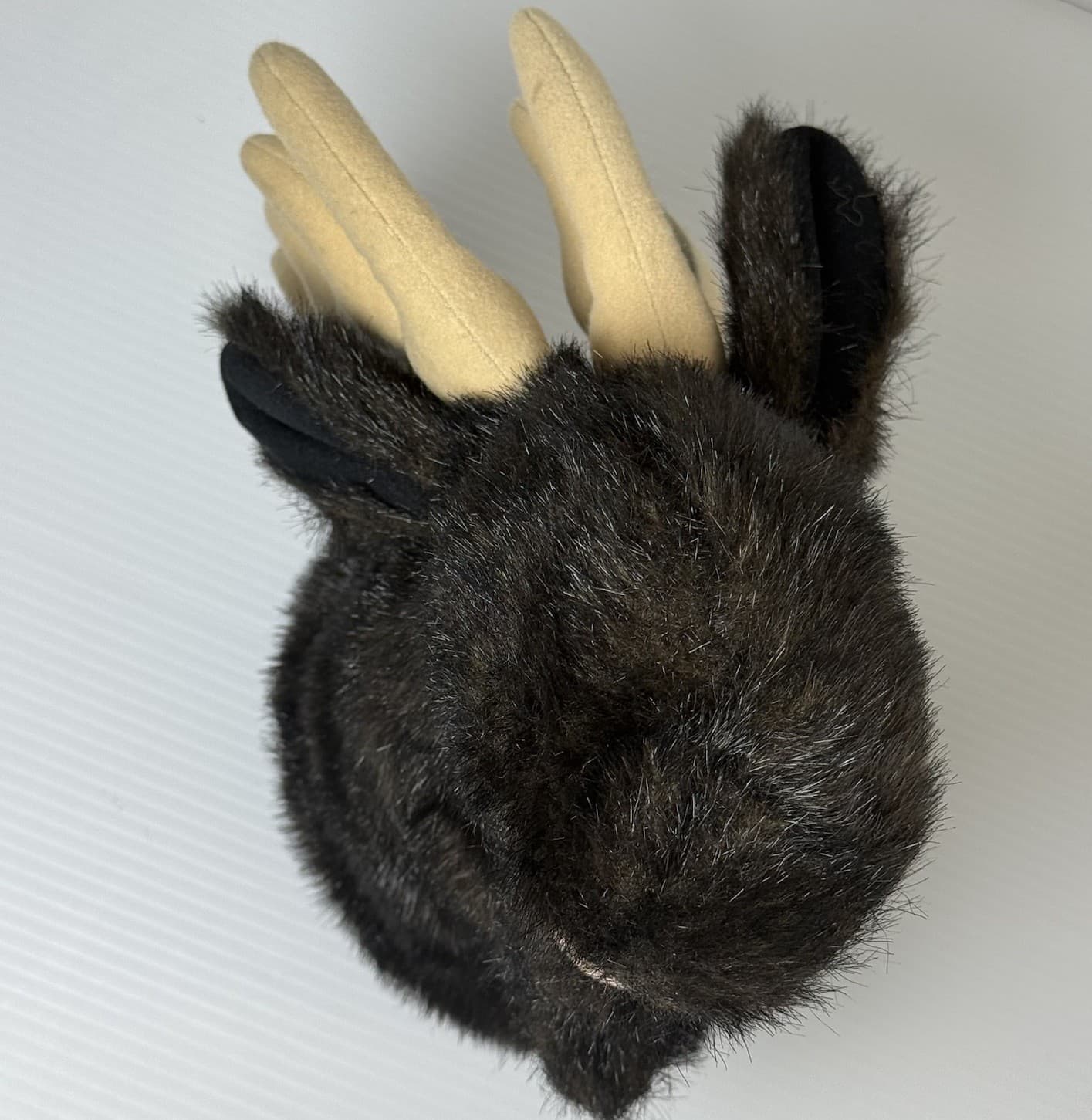 Wildkin Moose VTG 1989 Realistic Plush Large Hand Puppet faux fur  tan antlers 2