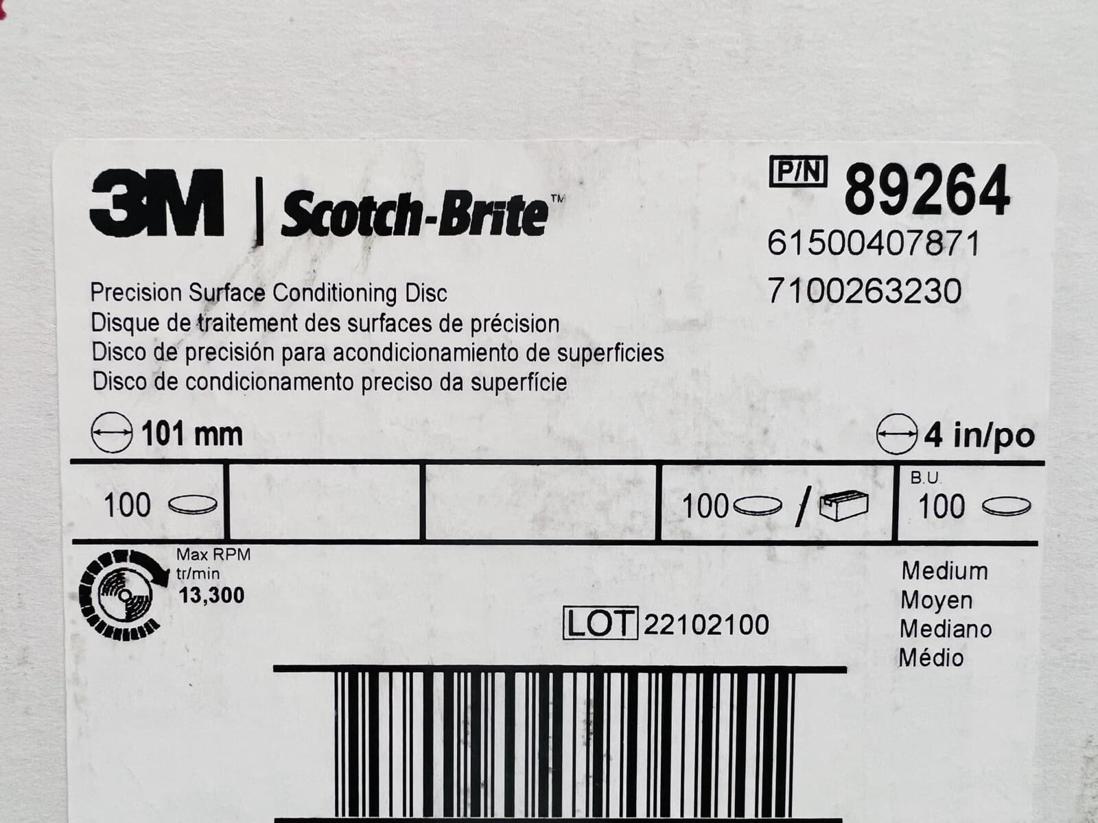 20 Scotch-Brite 4” Ceramic Precision Surface Conditioning Disc Hook Loop Medium 4