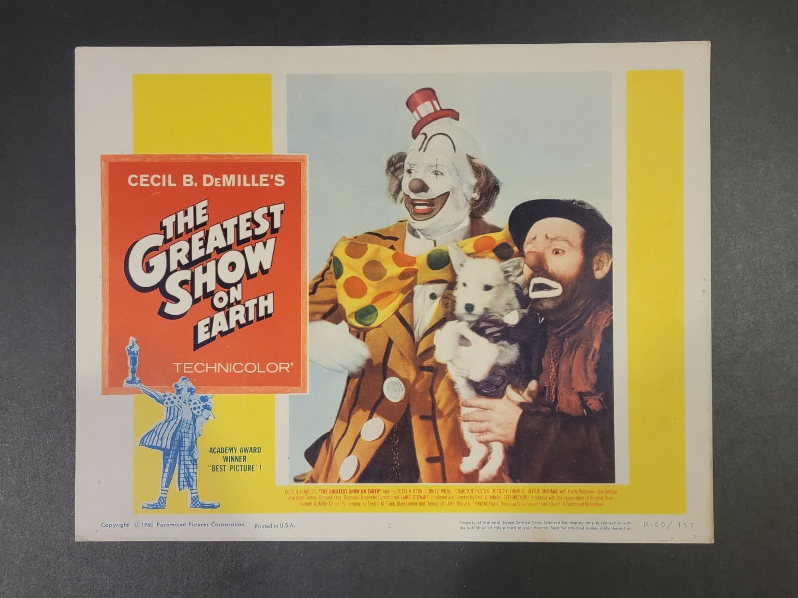 Complete Set 8 Lobby Cards Greatest Show on Earth James Stewart Heston 1960