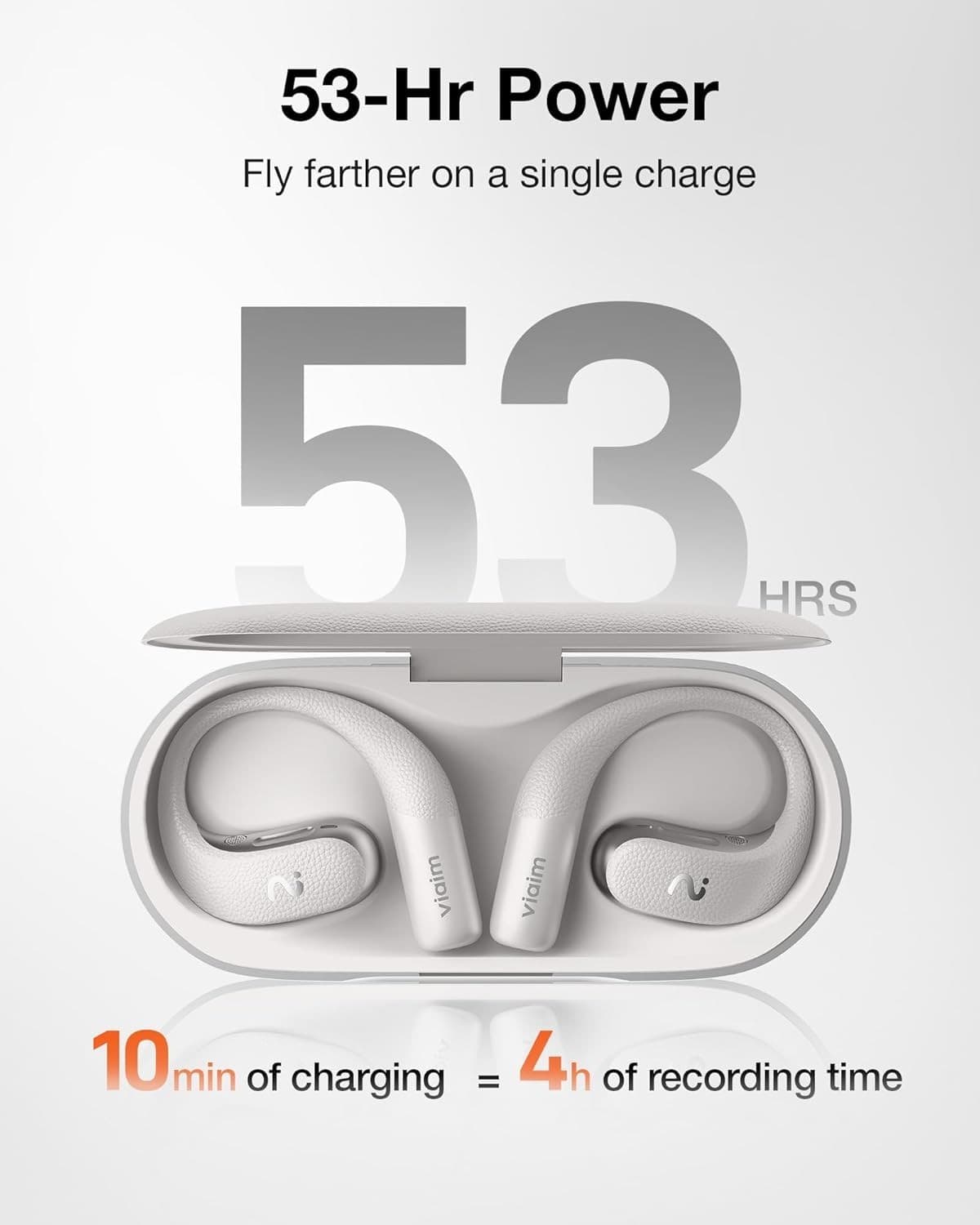 VIAIM OpenNote AI Recorder – Open Ear Earbuds with FlashRecord, Gray 2