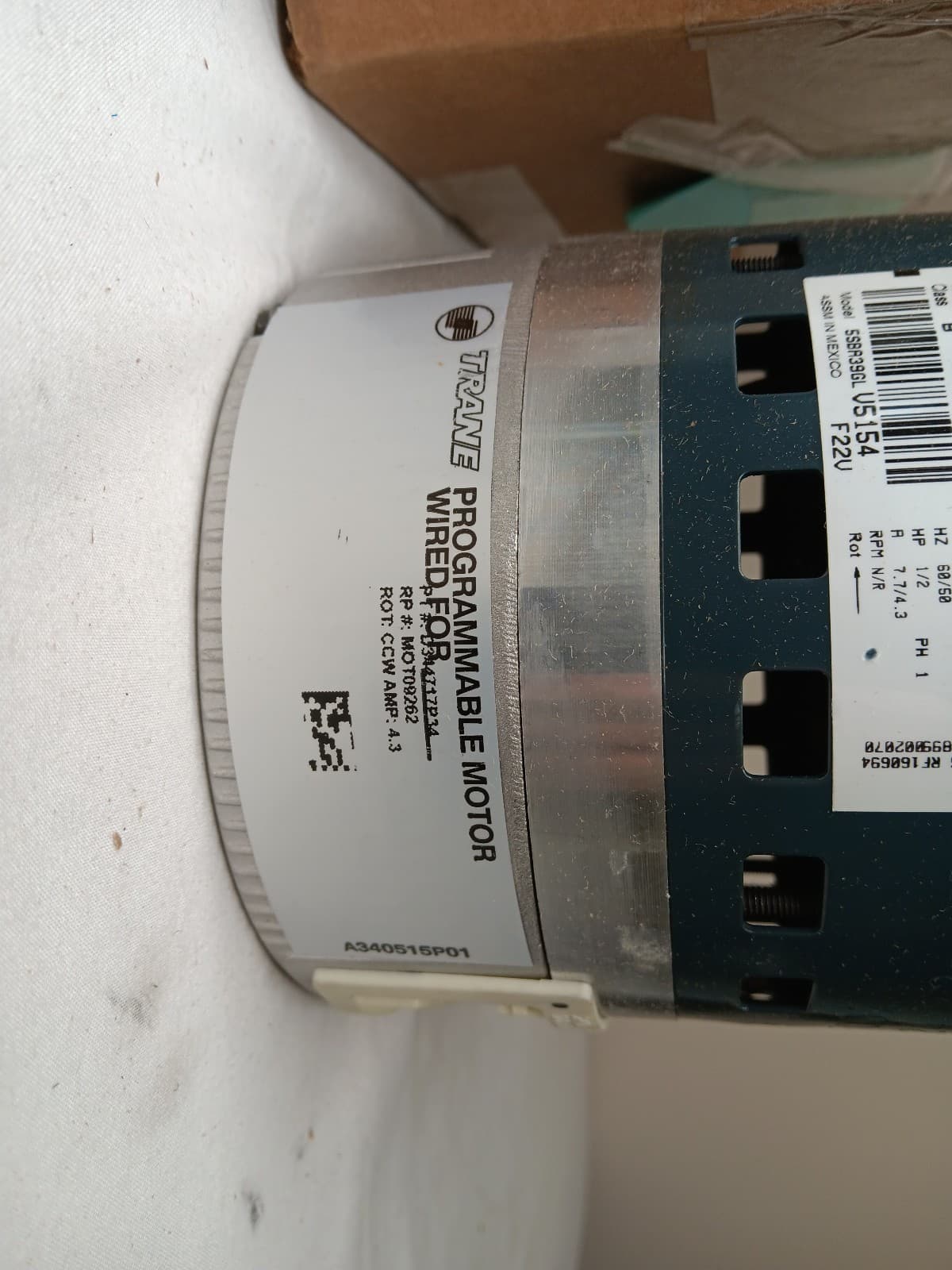 Genteq / TRANE EON 1/2HP 120/240v Programmable Motor 5SBA39GL V5154 4