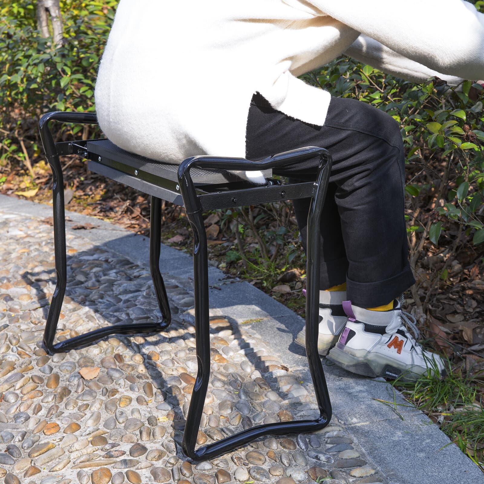 Portable Folding HeavyDuty Garden Kneeler Bench Stool Kneeling Glove+2Tool Pouch 4