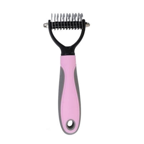 2-Side Pet Grooming Brush Dog Cat Deshedding Dematting Tool Undercoat Rake Comb