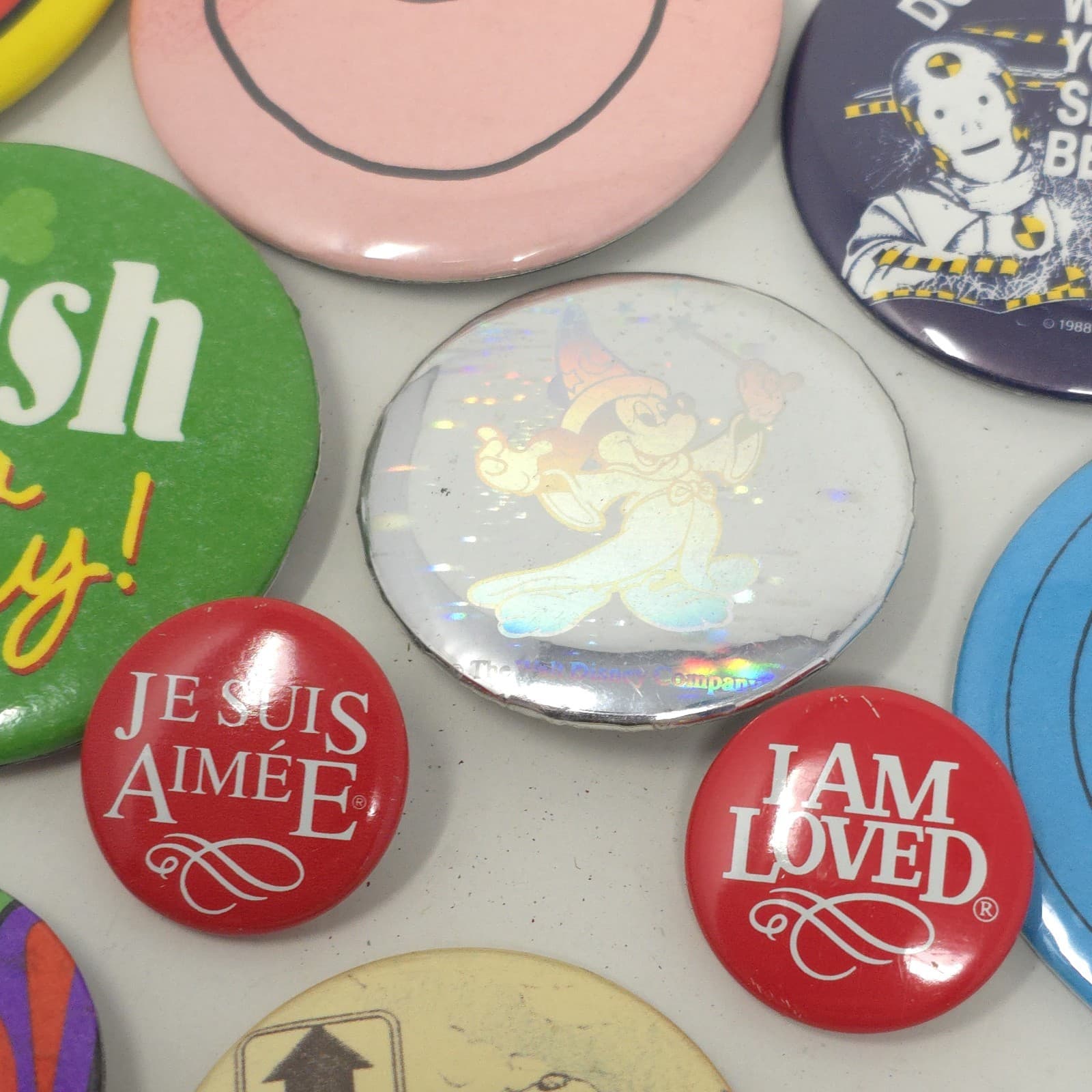 Vintage Pins Button Pin Lot of 14 Book It Crash Test Mickey Retro 80s 90s 5