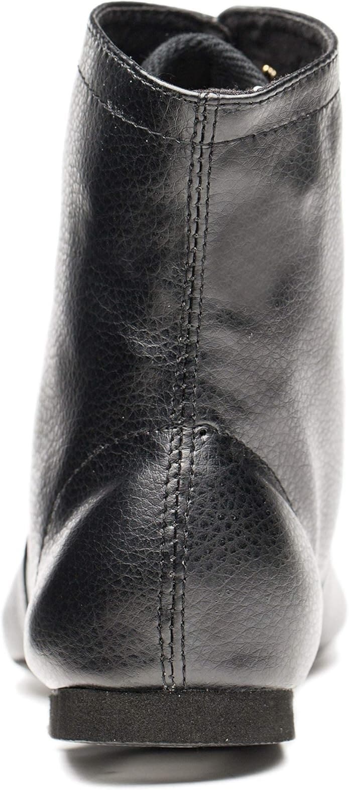 JooCare Men's Black Leather Jazz Boots Split Sole Dance Shoes(8 US, Black) 4