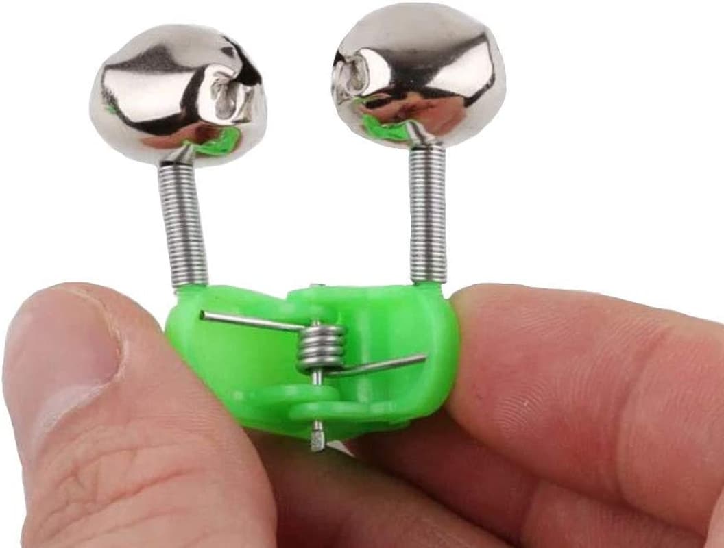 50 Pcs Plastic Fishing Bells Clips Fishing Rod Alarm with Dual Alert Bells 4