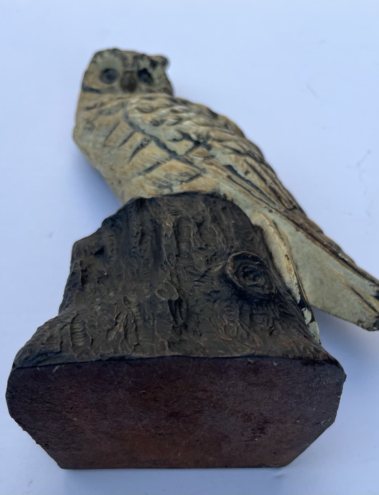 Antique Judd & Co Cast Iron Snowy Owl On Stump Doorstop 4