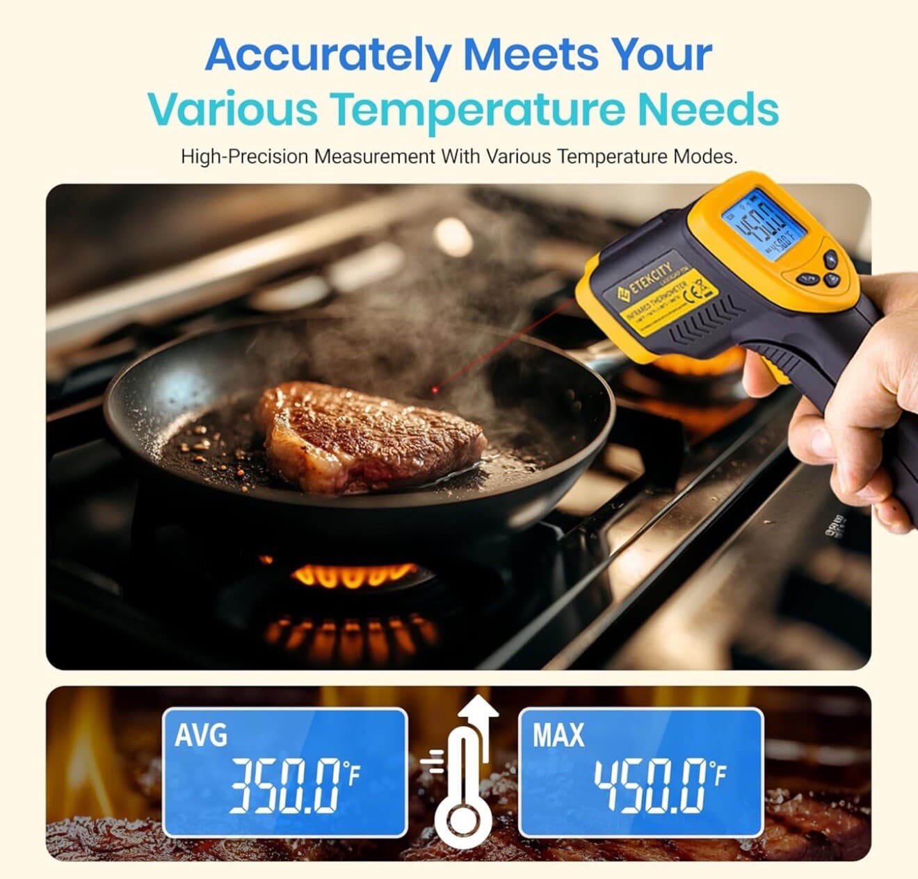 Etekcity Lasergrip 774 Non-Contact Digital Infrared Thermometer 5