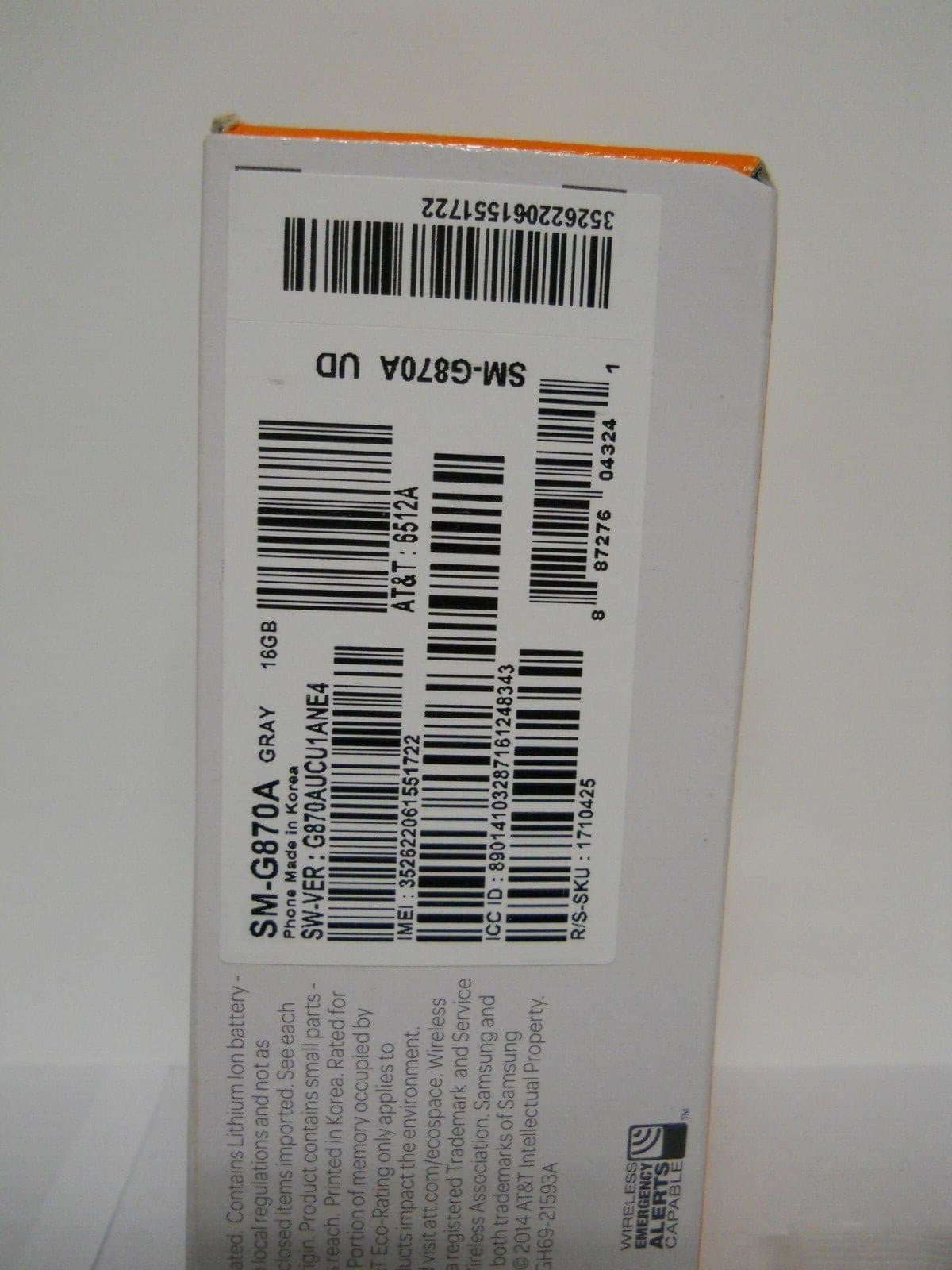 EMPTY BOX, Earphones, Paperwork Samsung Galaxy S5 Active Gray 16GB SM-G870A 3
