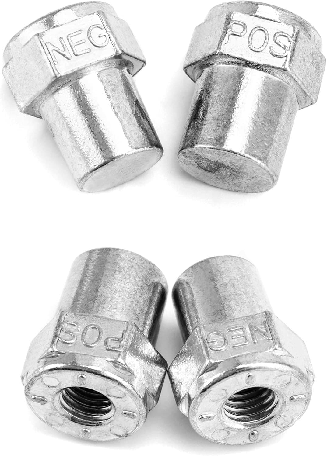 Car Positive Negative Battery Post Terminal, 4 Pair Zinc Alloy Battery Adapter, 3