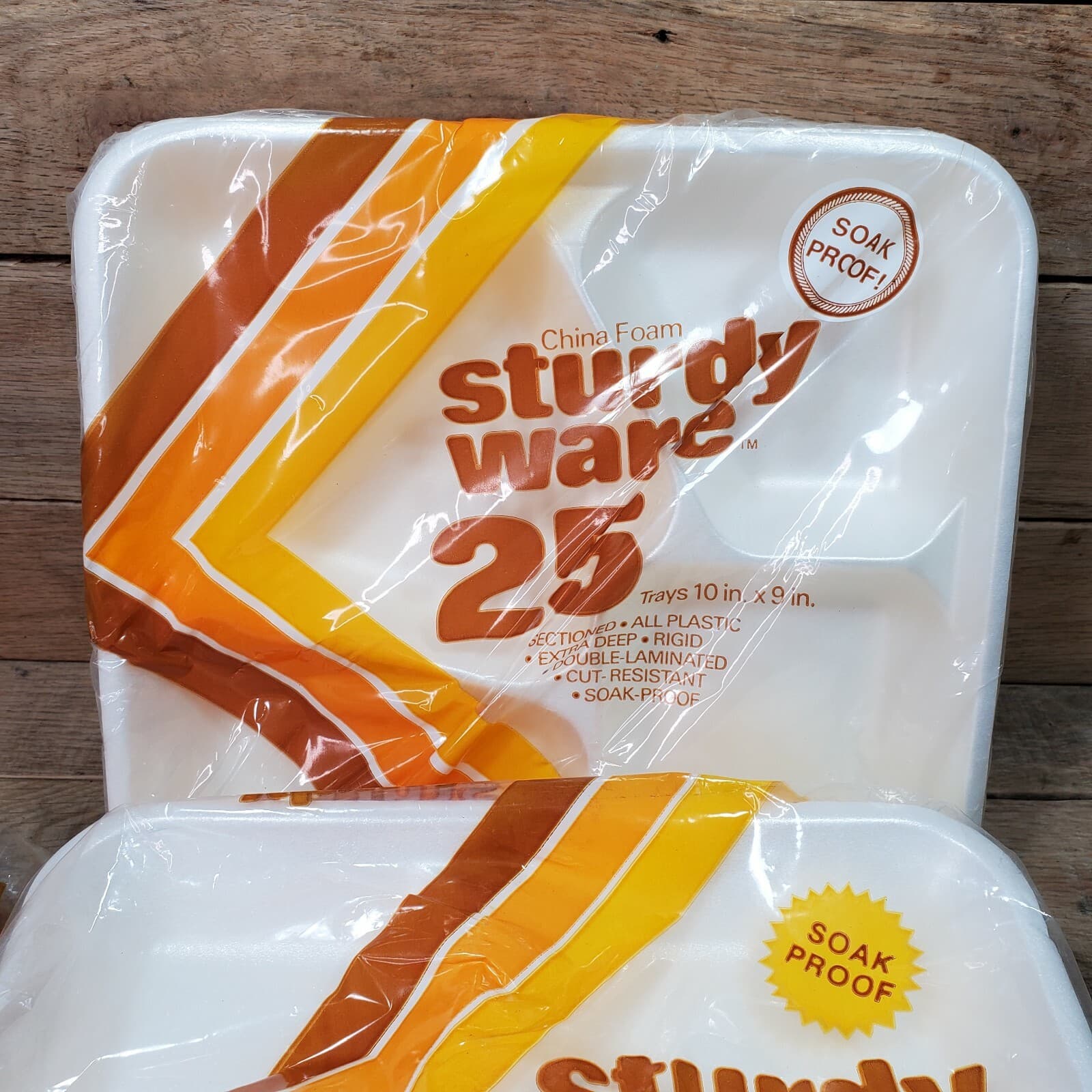 1980's Sturdy Ware China Foam Soak Proof 10 X 9 in Trays 3