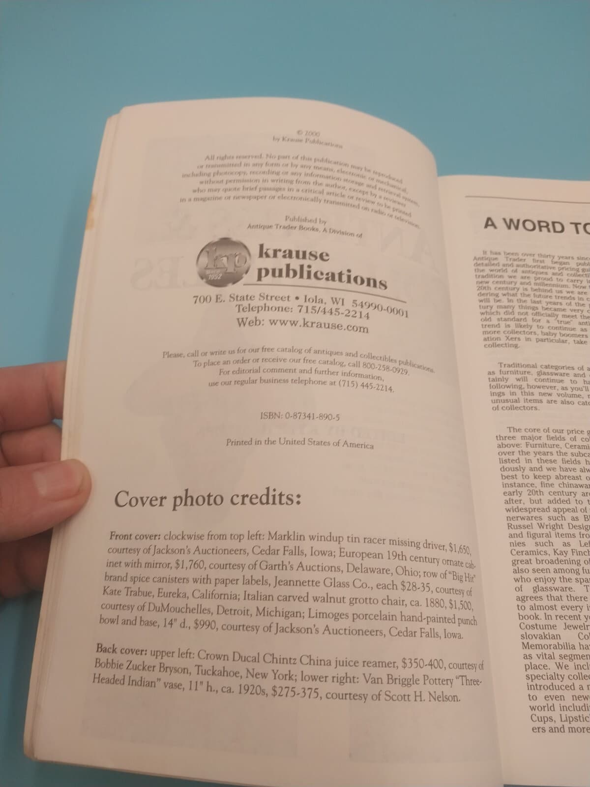 2001 Antique Trader Color Antiques and Collectibles Price Guide Book 6