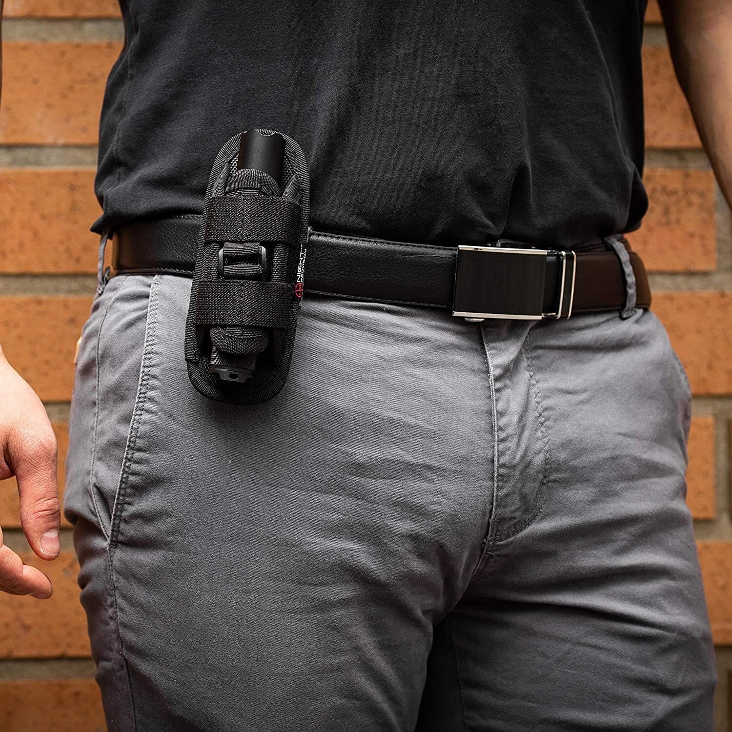 2Pcs Tactical Flashlight Holster Duty Belt Pouch Stretchable Rotatable Clip 360° 2