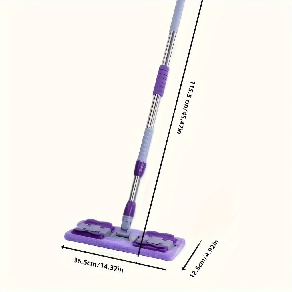 Extra Large Stainless Steel Flat Mop Set 2 Reusable Pads for Home Cleaning 6