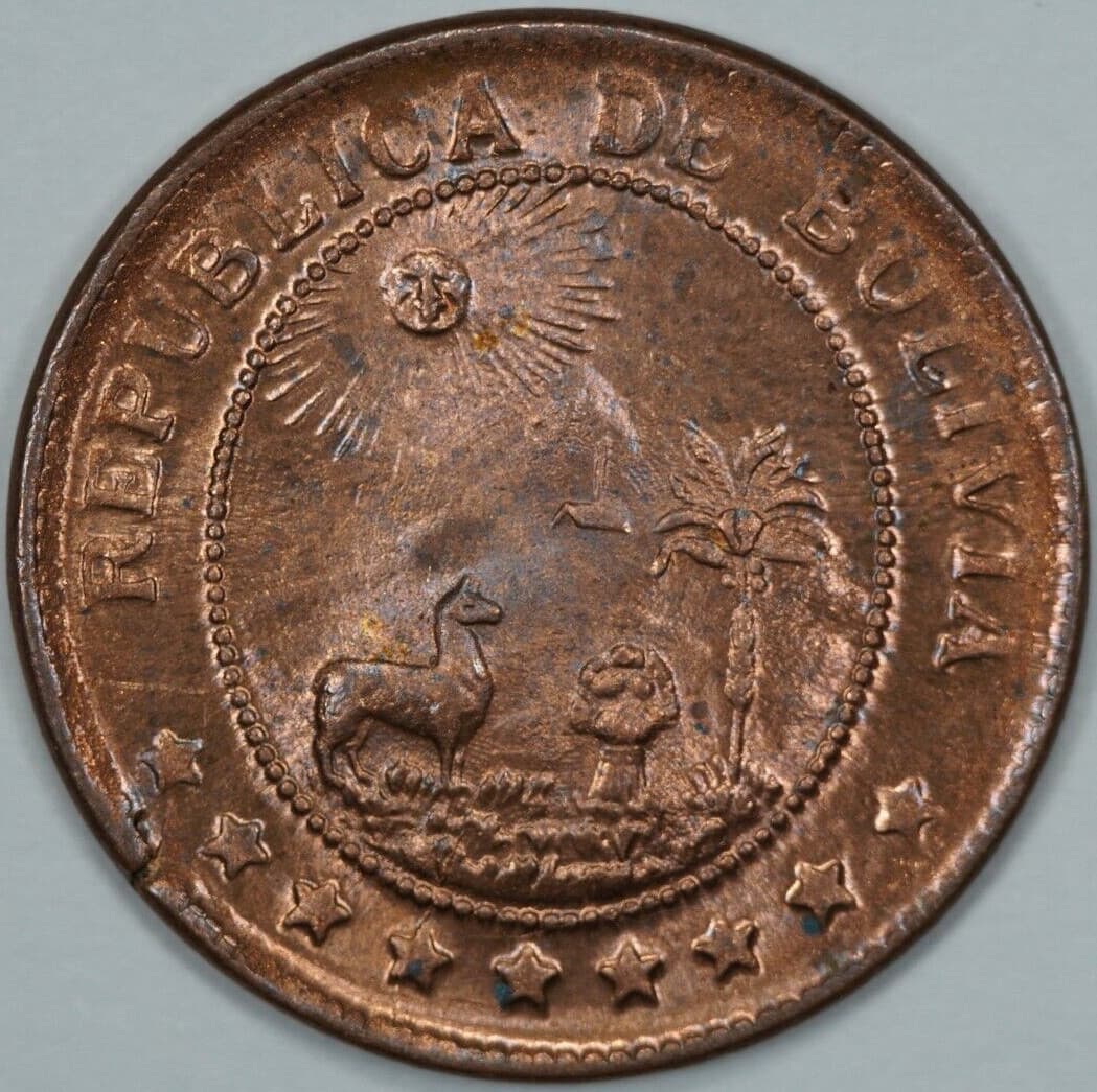 1942 Bolivia 50 Centavos Restrike, Uncirculated (#6)