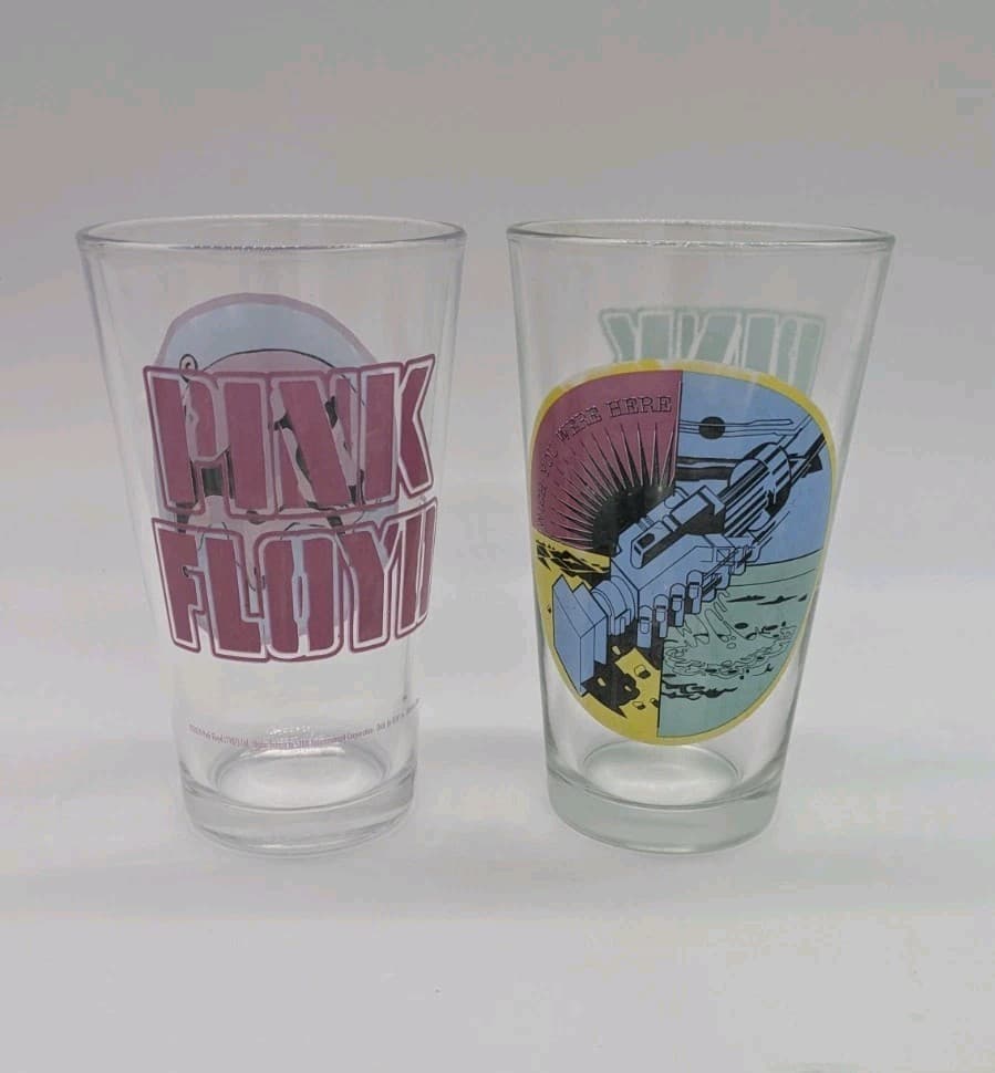 SET 2 16oz Pint Glasses Pink Floyd Wish You Were Here 2007  2