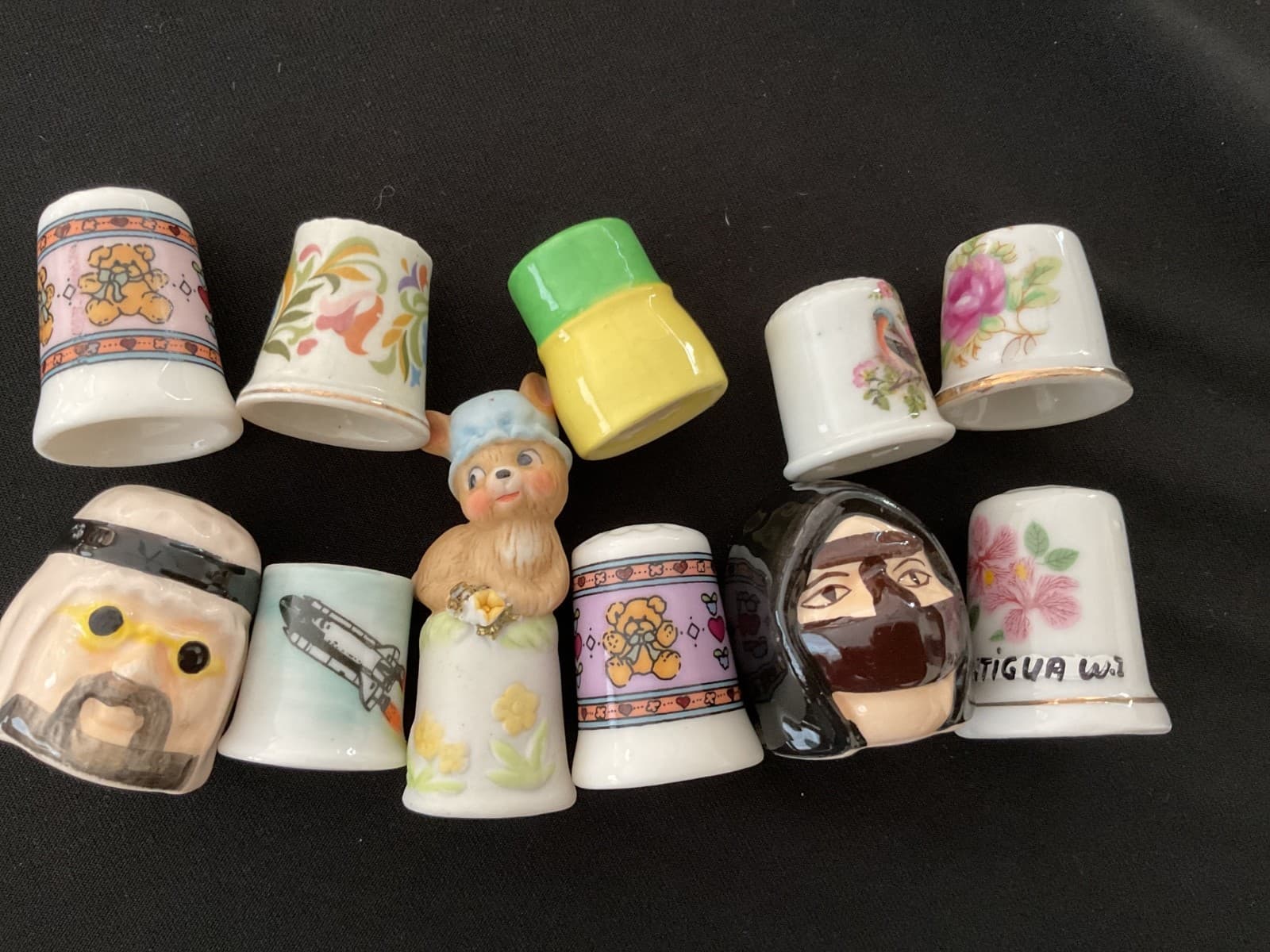 Lot Of 125 Sewing Thimbles Random Misc Bone China Ceramic Porcelain 3