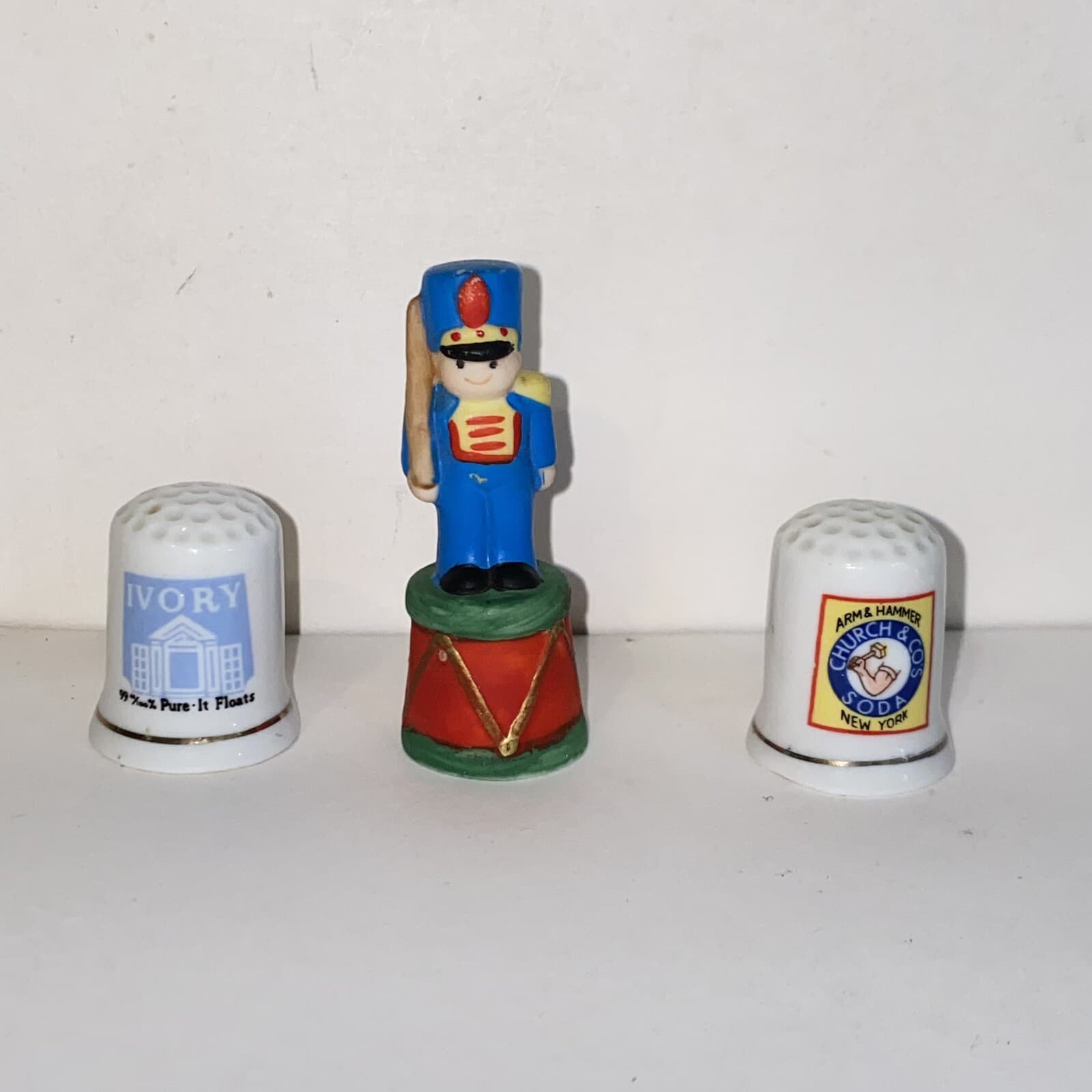 Vintage Mixed Lot of 17 Thimbles Advertising Figural Celluloid Metal Porcelain 6