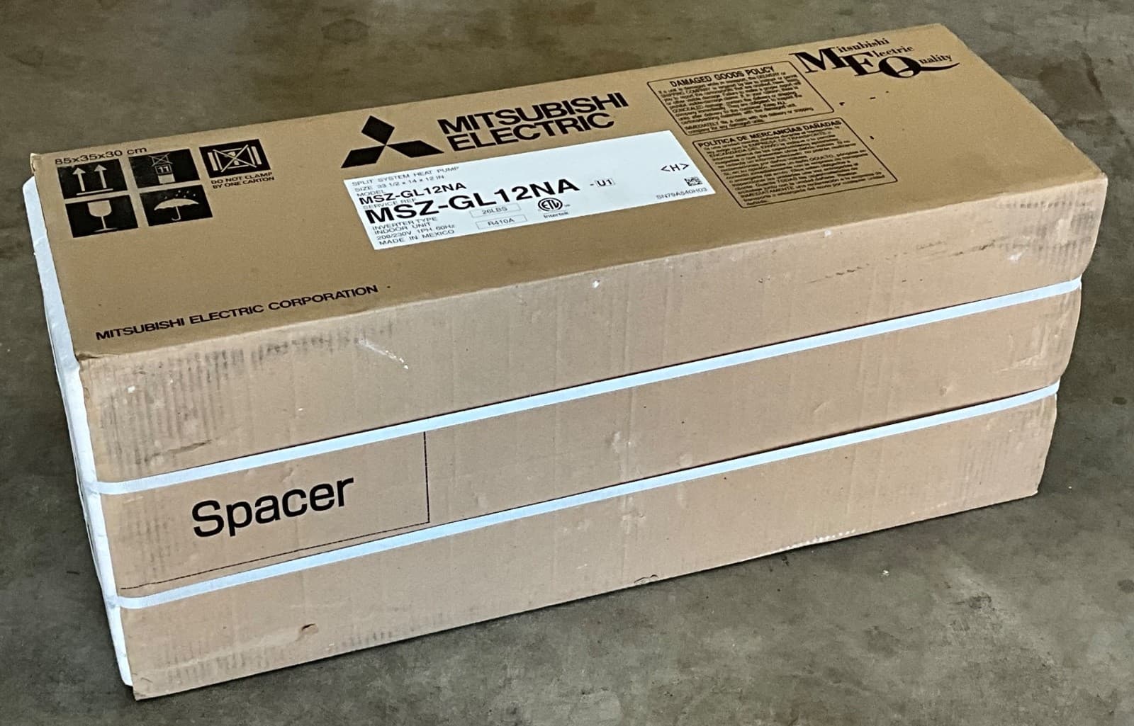MITSUBISHI ELECTRIC 12K BTU MINI SPLIT SYSTEM HEAT PUMP, MSZ-GL12NA U1, NISB 5