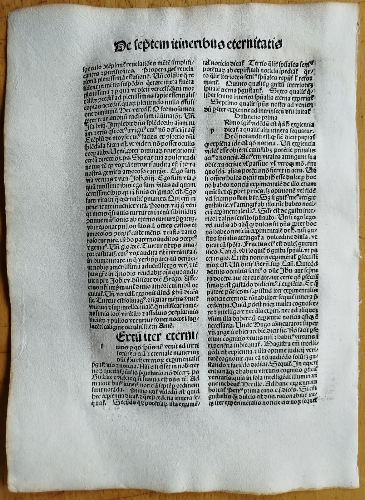 Original Incunable Leaf Bonaventura Opuscula Strasbourg Husner (B) - 1495