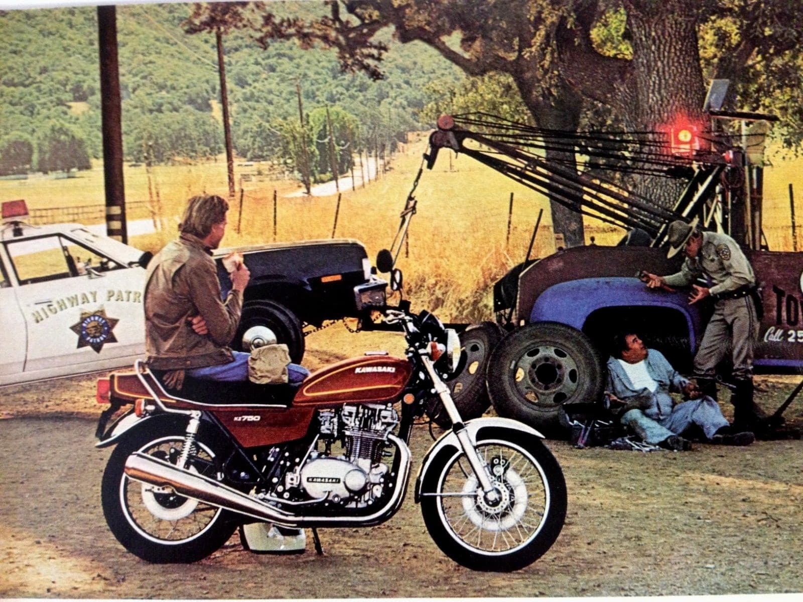 1976 Kawasaki KZ750 Motorcycle Print Ad 2