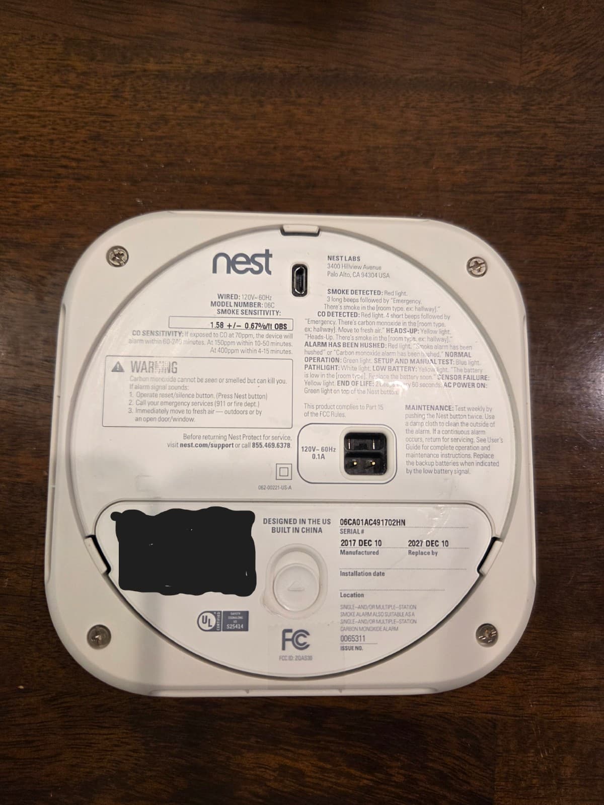 Google Nest Protect Smoke & Carbon Monoxide Alarm – Wired & Battery - 06C 2