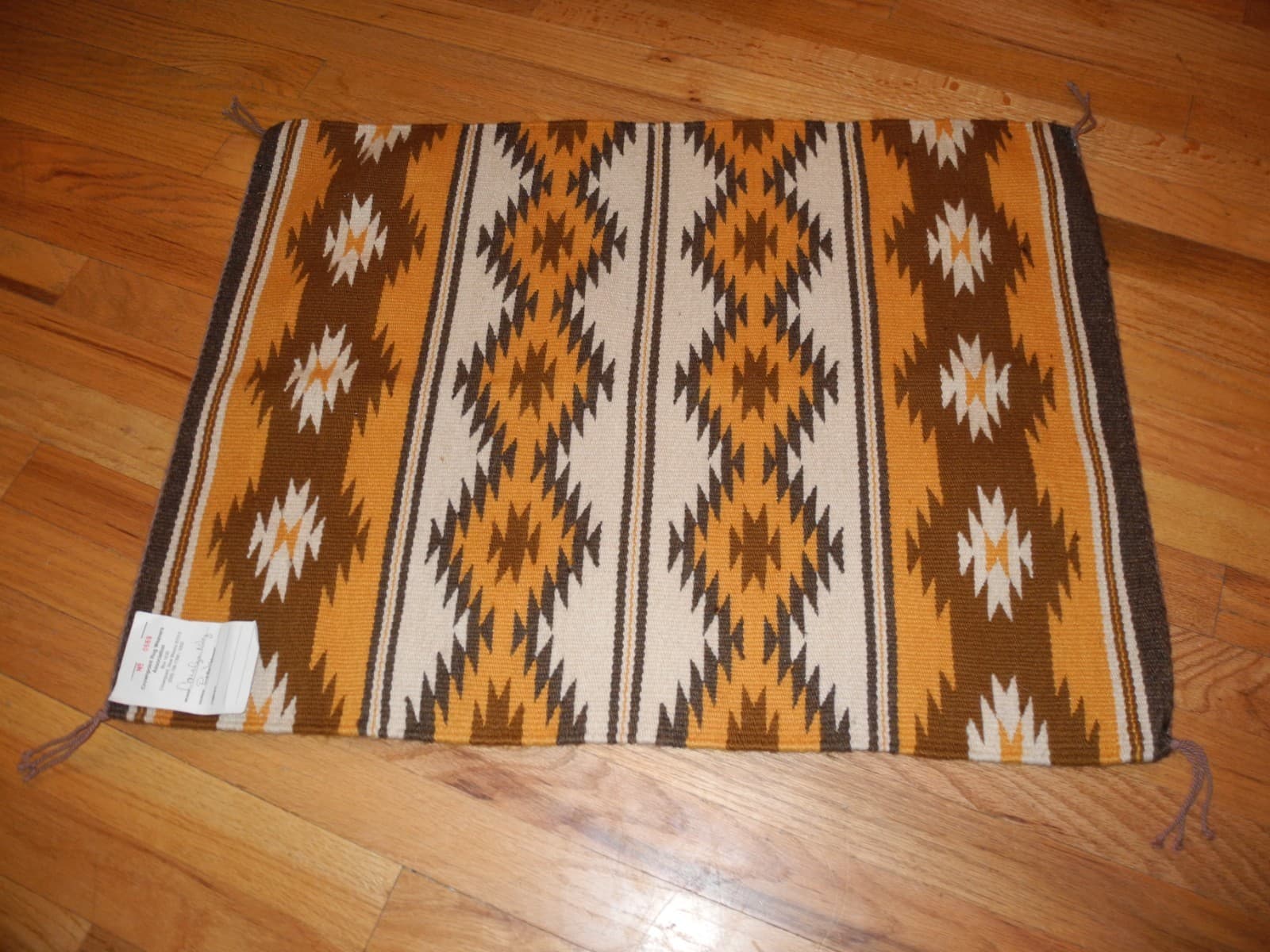 Navajo Rug Hand Woven Wool Native American Crownpoint"CAROLYN NEZ",30",X22" 4
