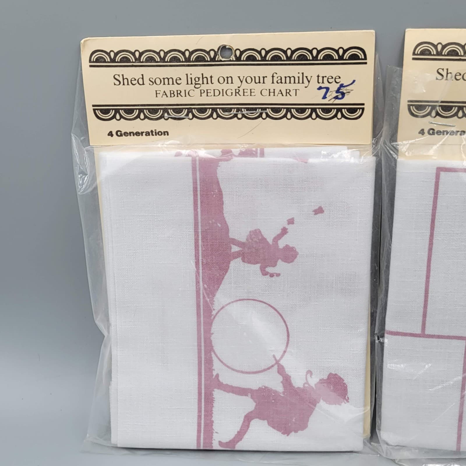 Vintage Fabric Pedigree Chart 4th Generation You Fill In Banyup Products 2 Lot 2