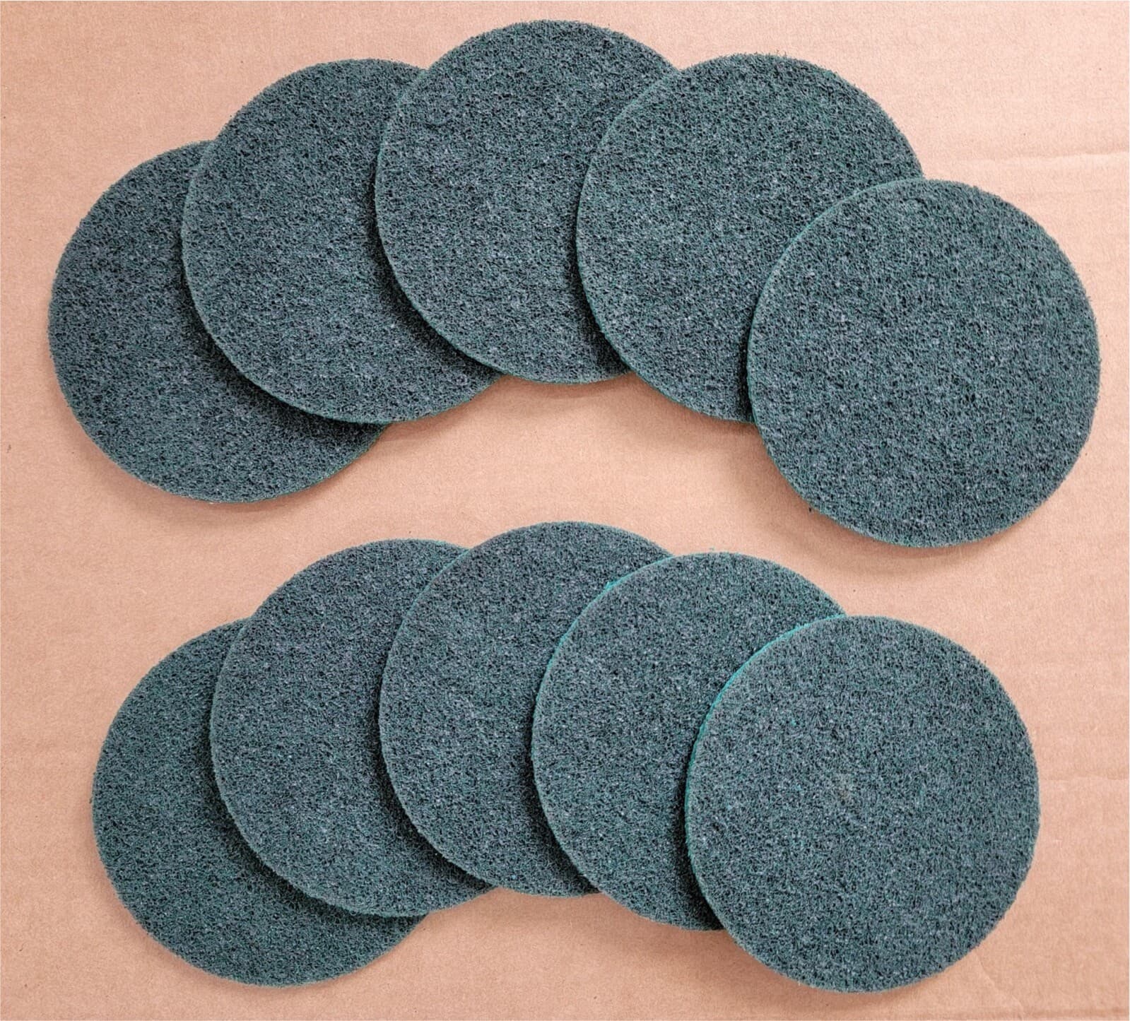 (10) Scotch-Brite 5” Precision Surface Conditioning Disc Hook & Loop Fine Green