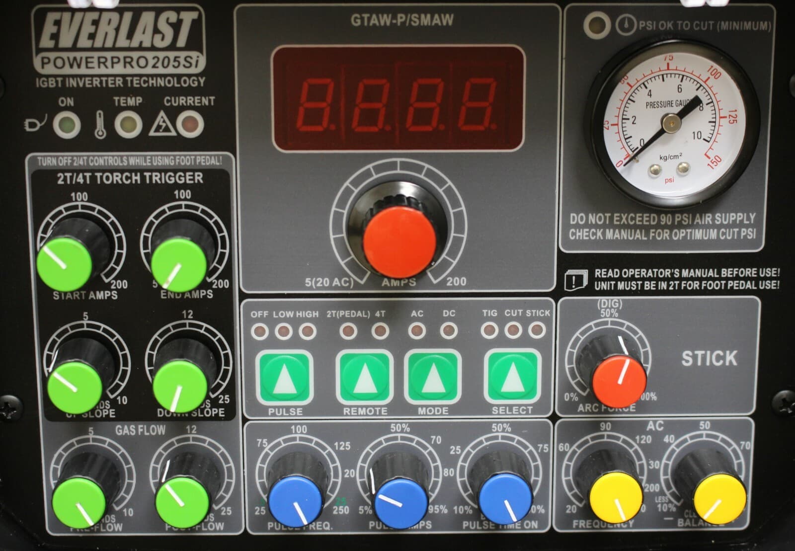 PowerPro 205Si 200AMP ACDC TIG ARC PULSE WELDER 50a plasma cutter EVERLAST 4