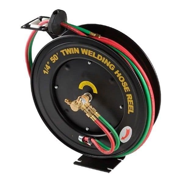 XtremepowerUS Retractable Torch Welding Hose Reel 50ft 1/4" Auto Rewind Oxygen 2