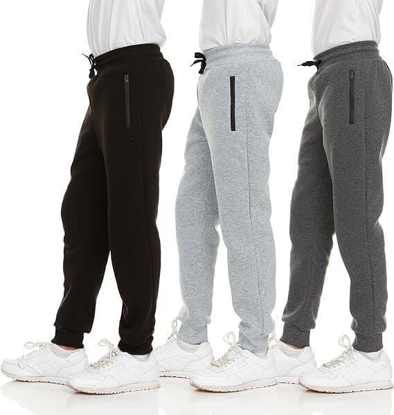 3 PACK: Youth Fleece Jogger Sweatpants Boys Kids clothes Boys Joggers Size 4-20