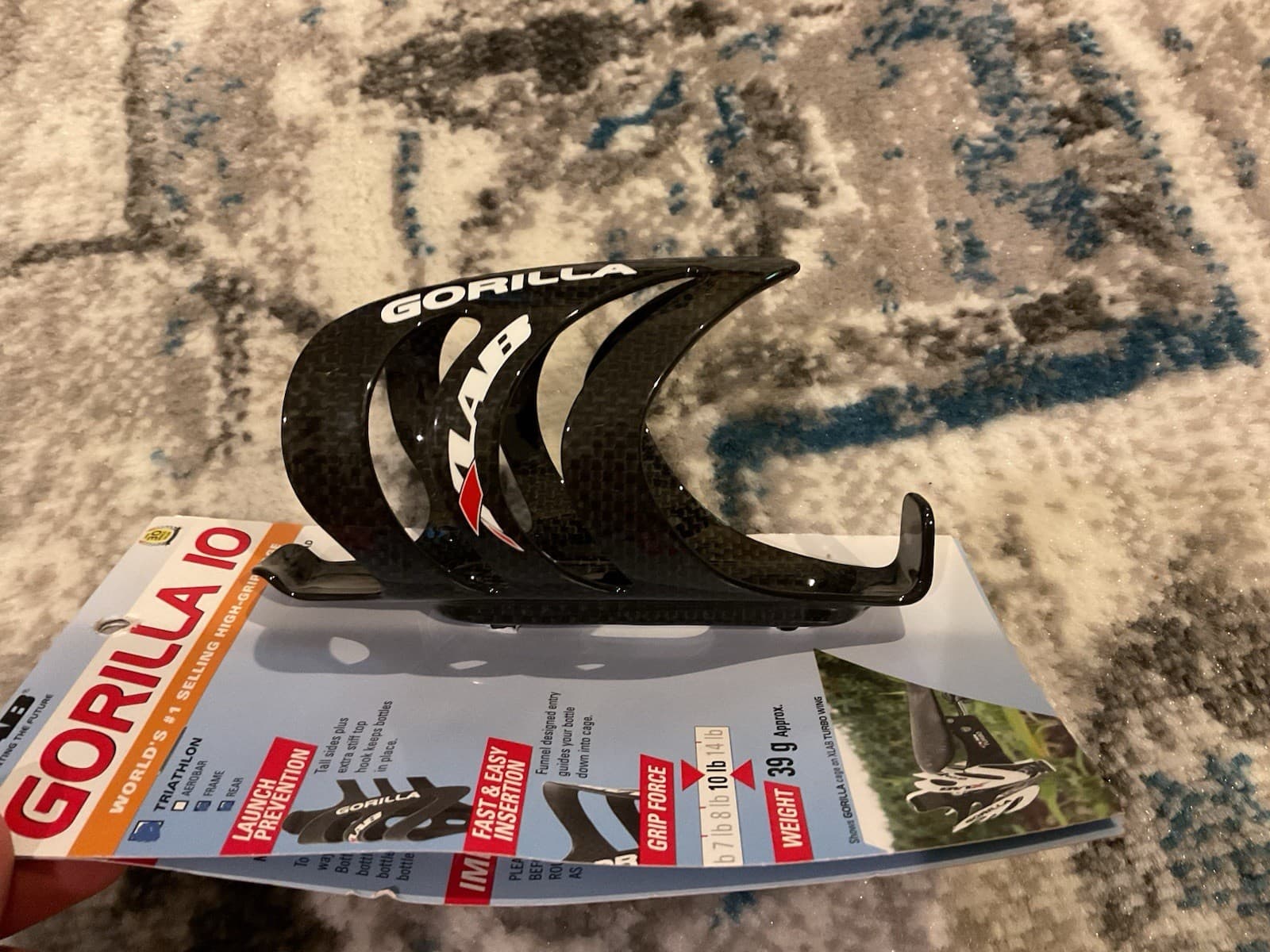 XLAB Gorilla IO HG Water Bottle Cage Gloss Black Carbon 3