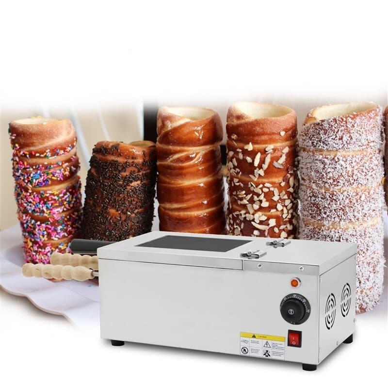 110V electric chimney cake machine with stainless steel Hungarian Kurtos Kalacs 2