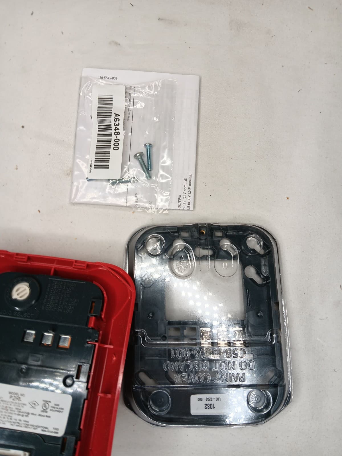 System Sensor P2RL Red Wall Horn Strobe Indoor Clear Lens 4