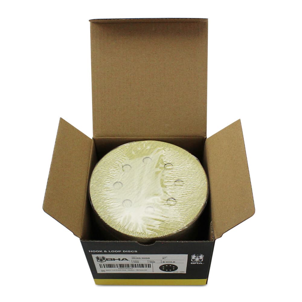 100 Pack - 5" Inch 8 Holes 100 Grit Hook & Loop Sanding Discs Orbital DA Disks 4